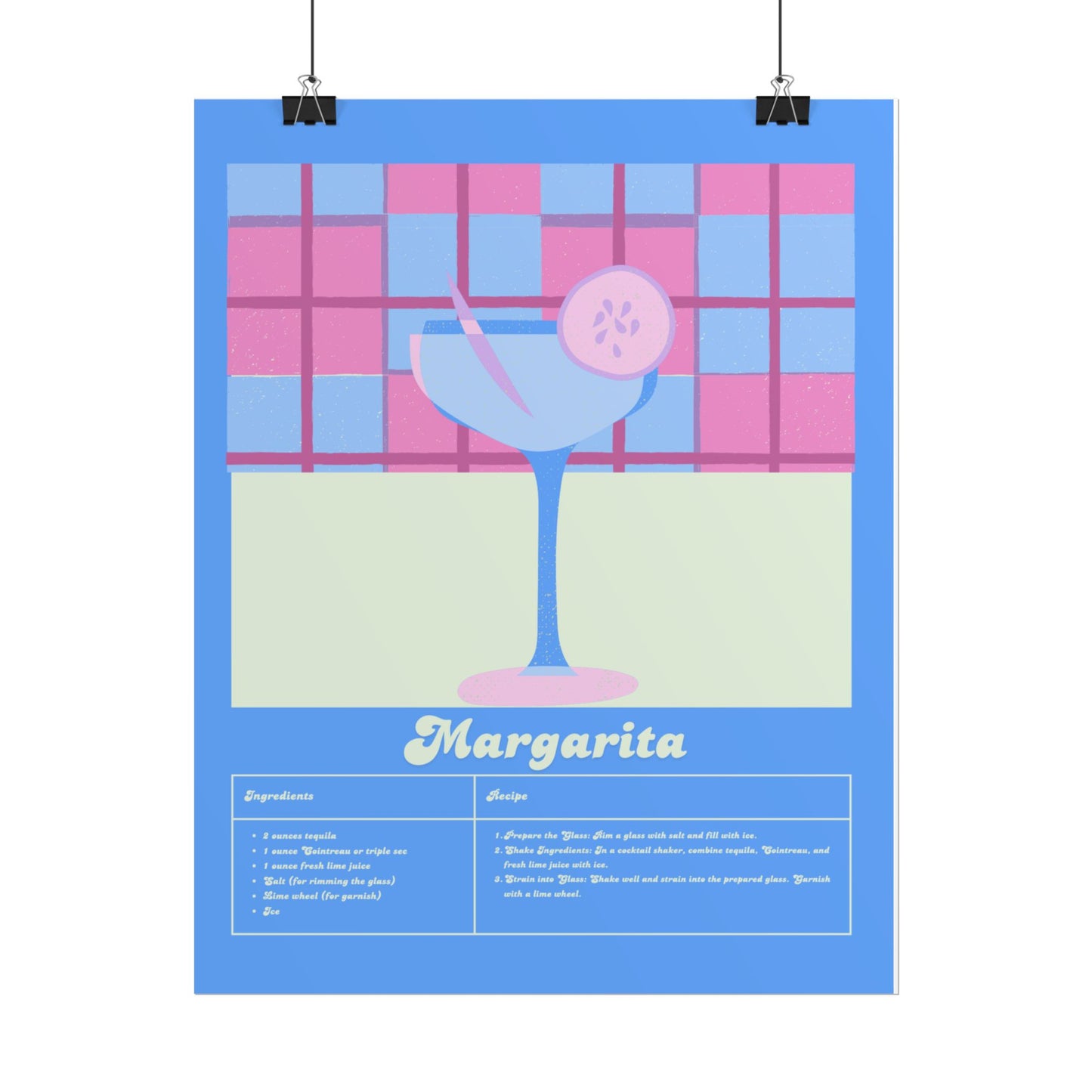 Margarita Illustration Vertical Poster SMALL EU