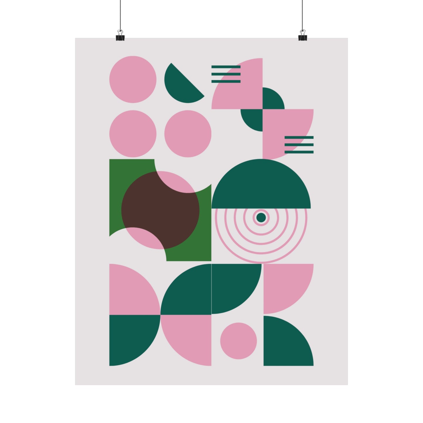 Circles in Green and Pink Illustration Vertical Poster