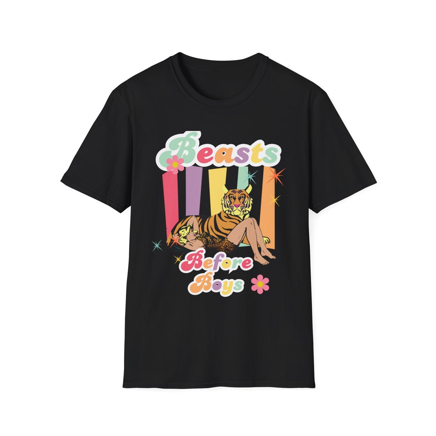 Camiseta unisex de estilo suave Beasts Before Boys para niños de la UE 