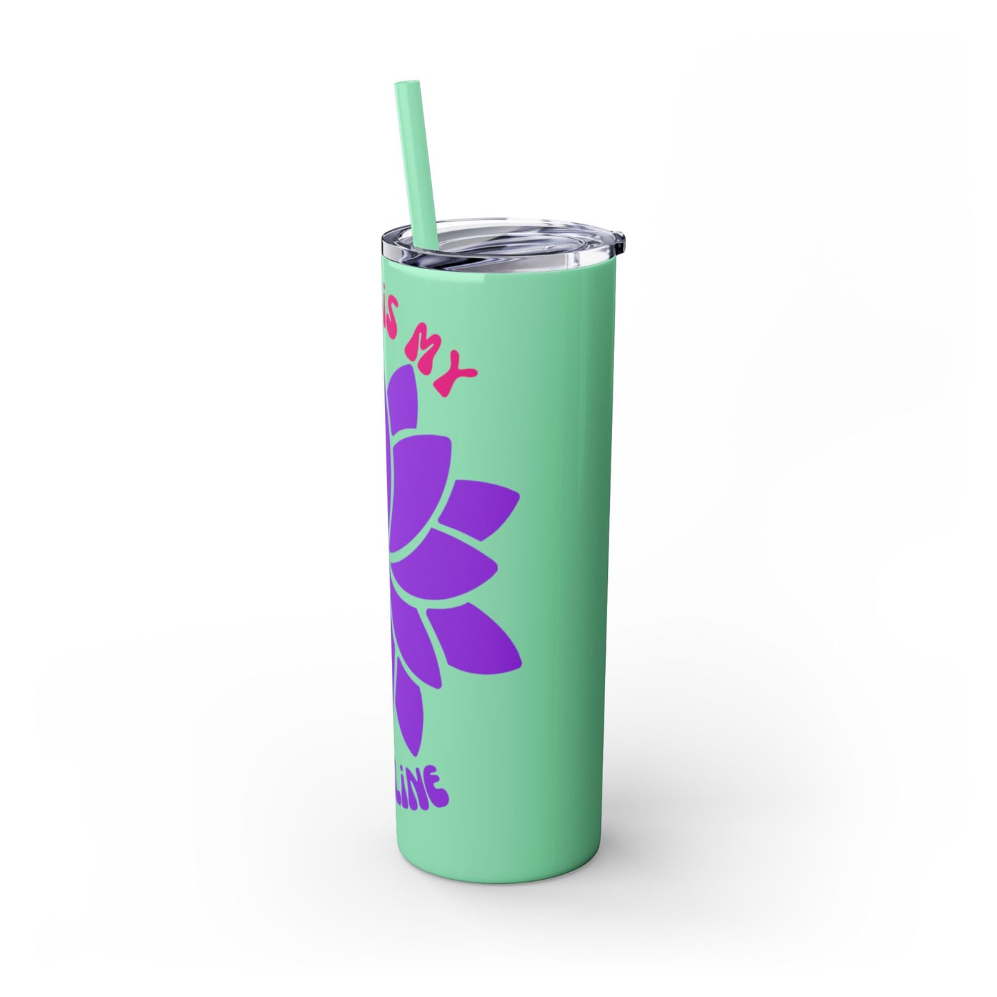 Delulu is My Baseline Tumbler with Straw, 20oz