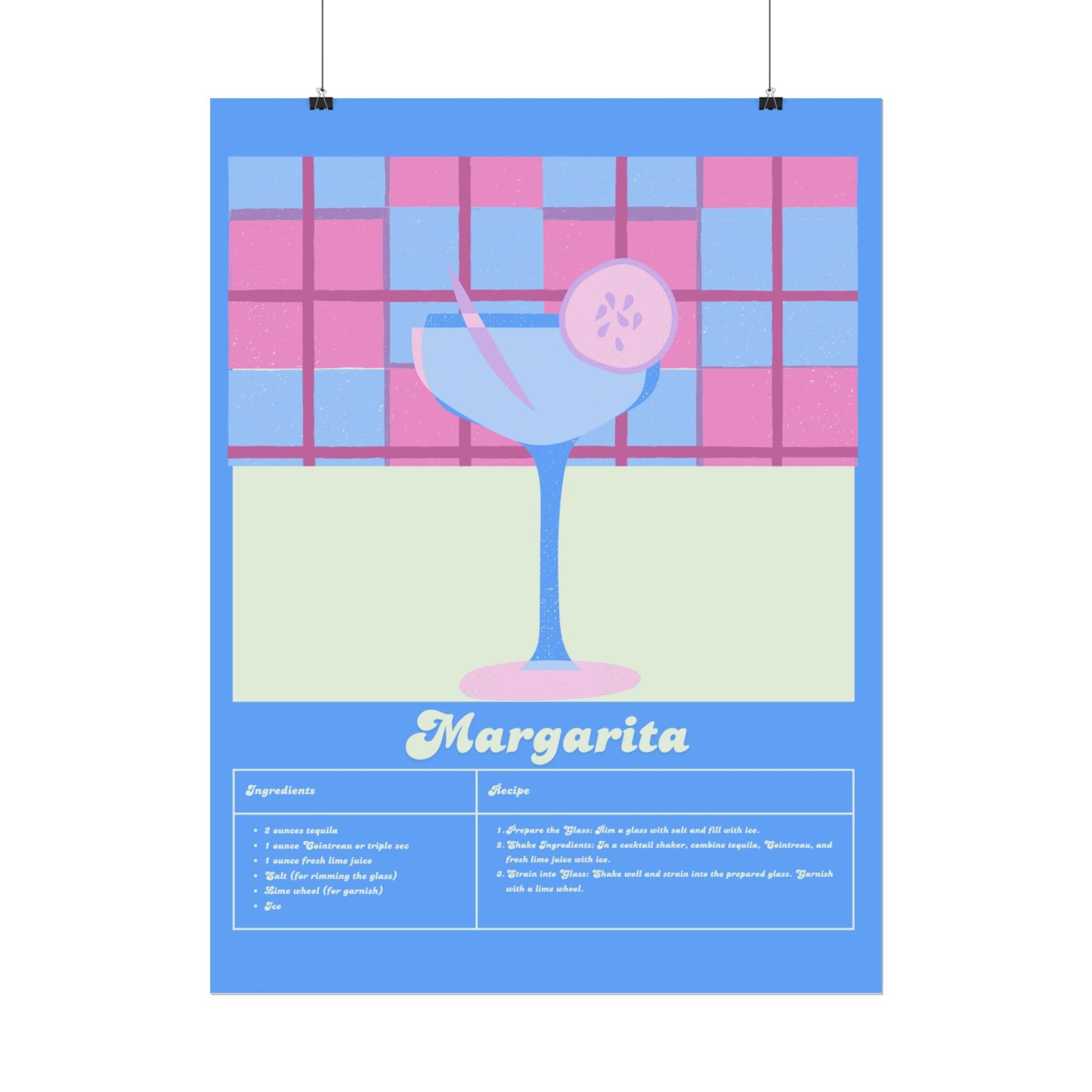 Margarita Illustration Vertical Poster  LARGE EU