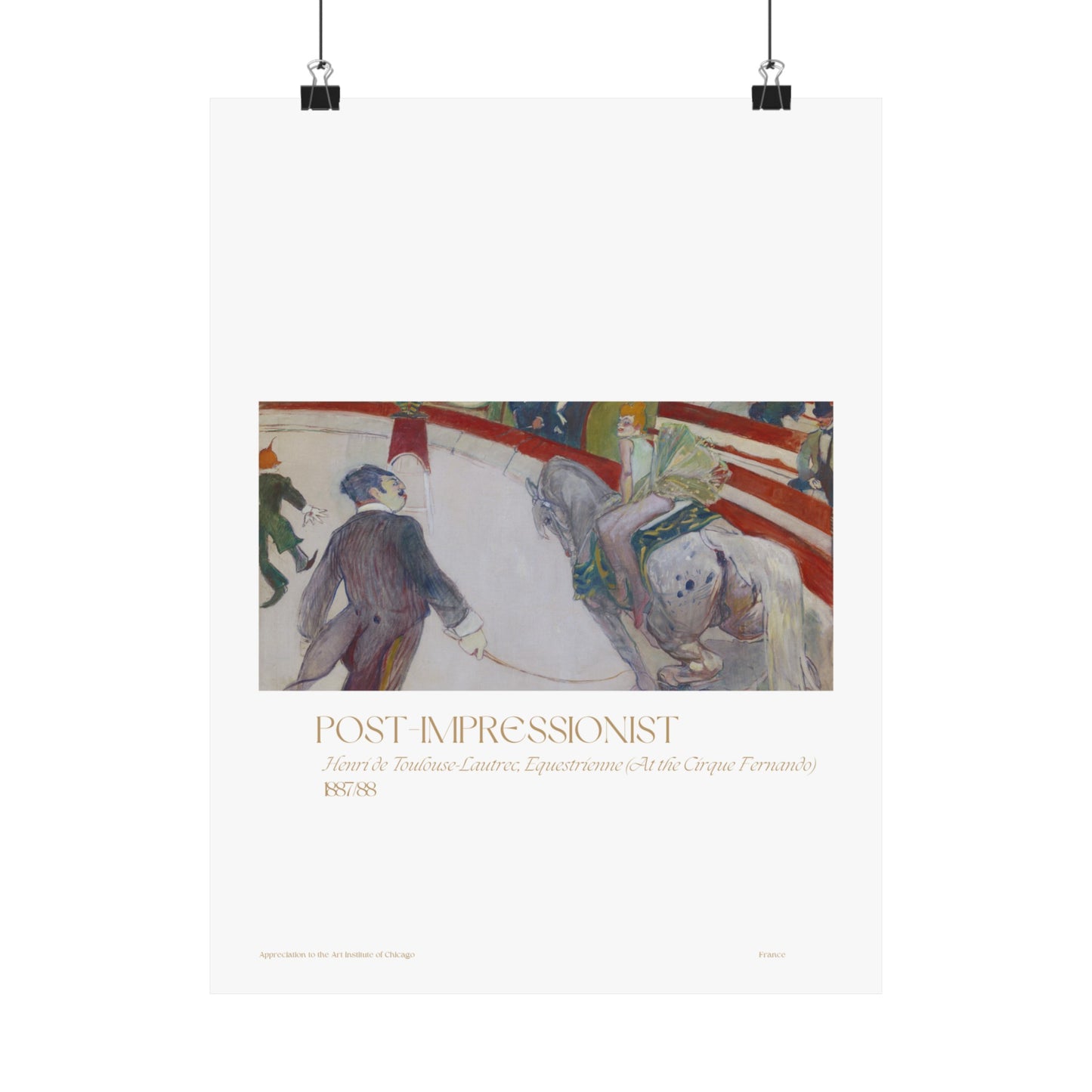 Henri de Toulouse-Lautrec, Equestrienne (At the Cirque Fernando) 1887/88 Vertical Poster