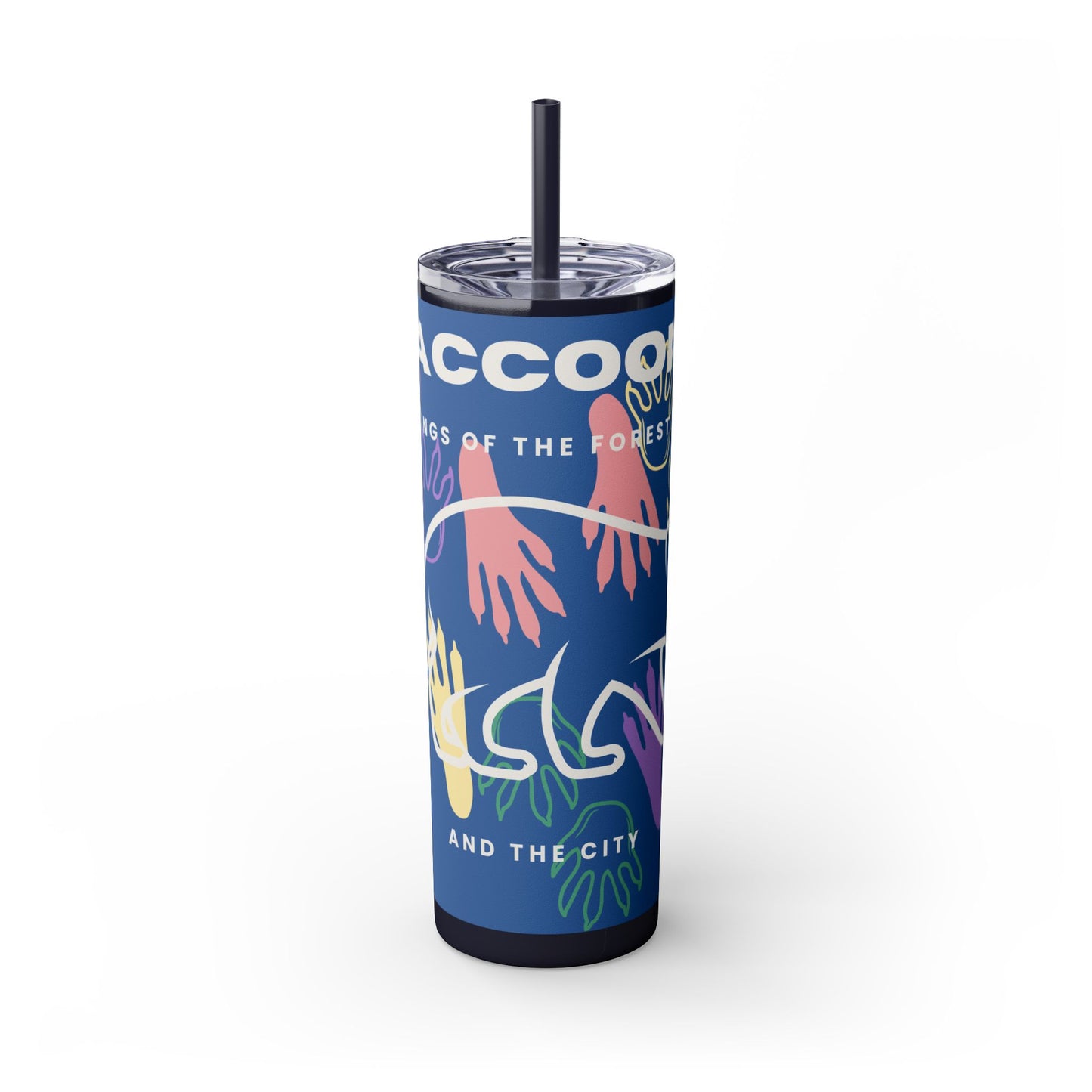 Vaso con pajita de Kings of City Forest Raccoons, 20 oz 