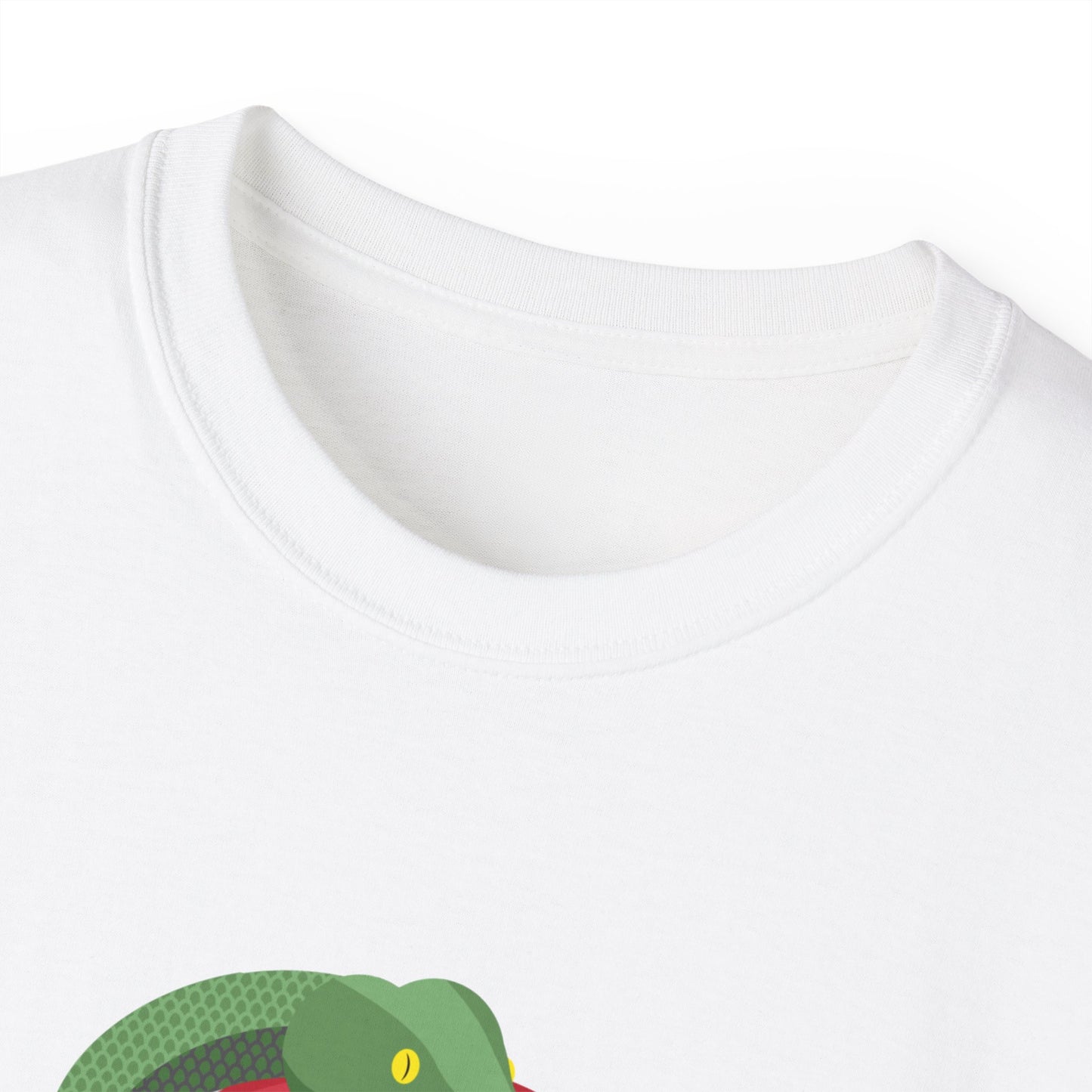 Camiseta de algodón ultra suave con ilustración La serpiente me obligó a hacerlo