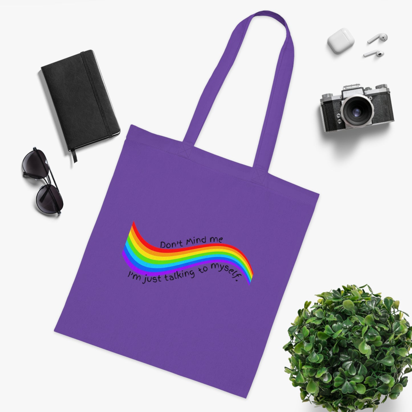 Talking to Myself Rainbow Tote Bag EU