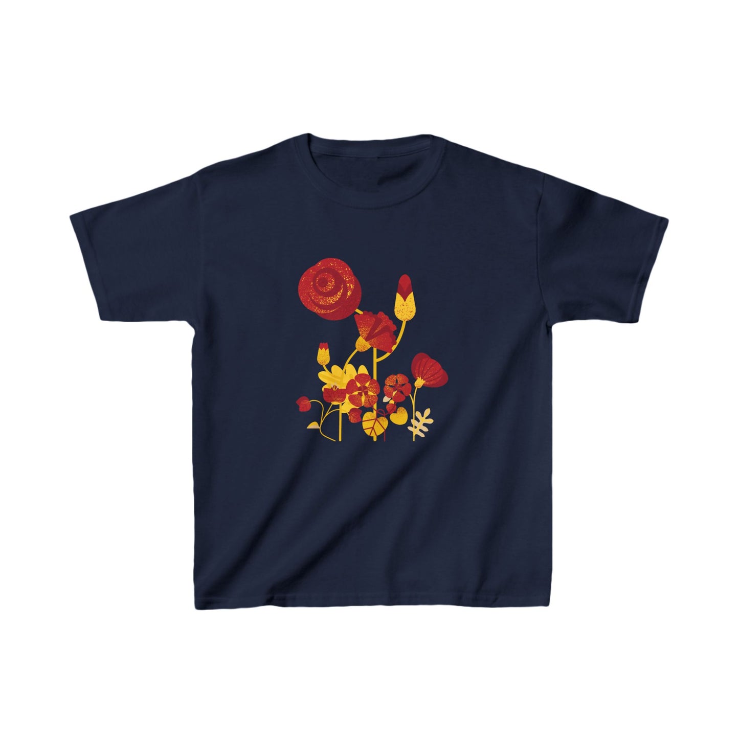 Retro Flowers Kids Heavy Cotton™ Tee EU