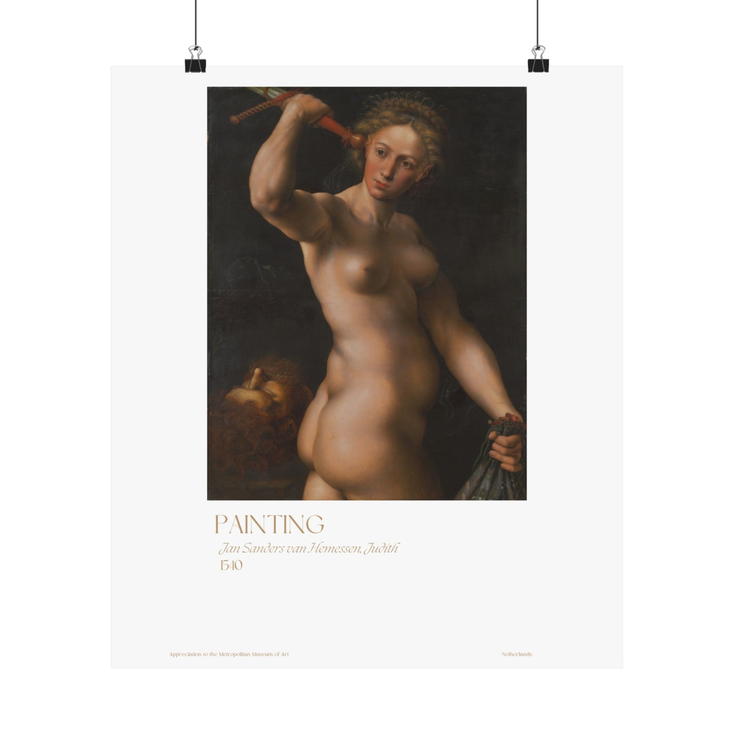 Jan Sanders van Hemessen, Judith 1540 Vertical Posters