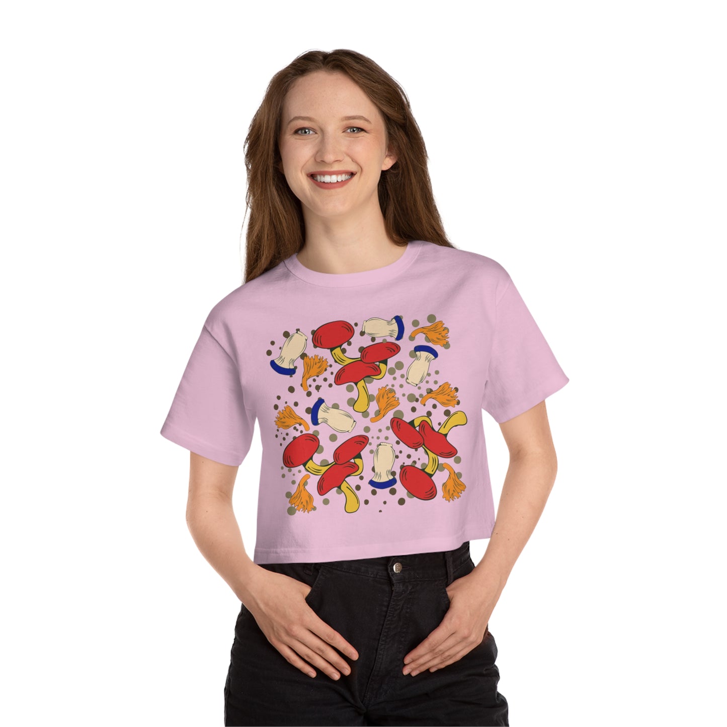 Mushrooms Champion Women's Heritage Cropped T-Shirt