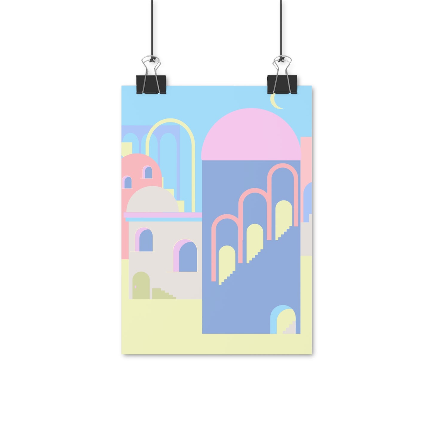 Arches and Domes Illustration Vertical Poster EU