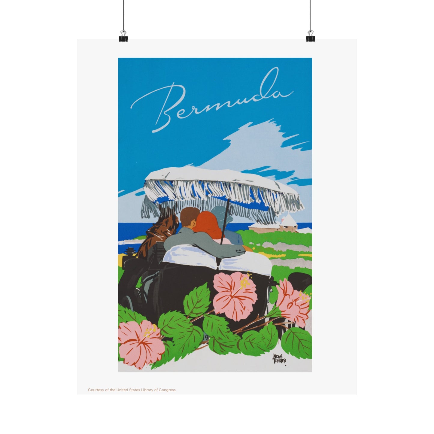 Bermuda Illustration Vertical Poster