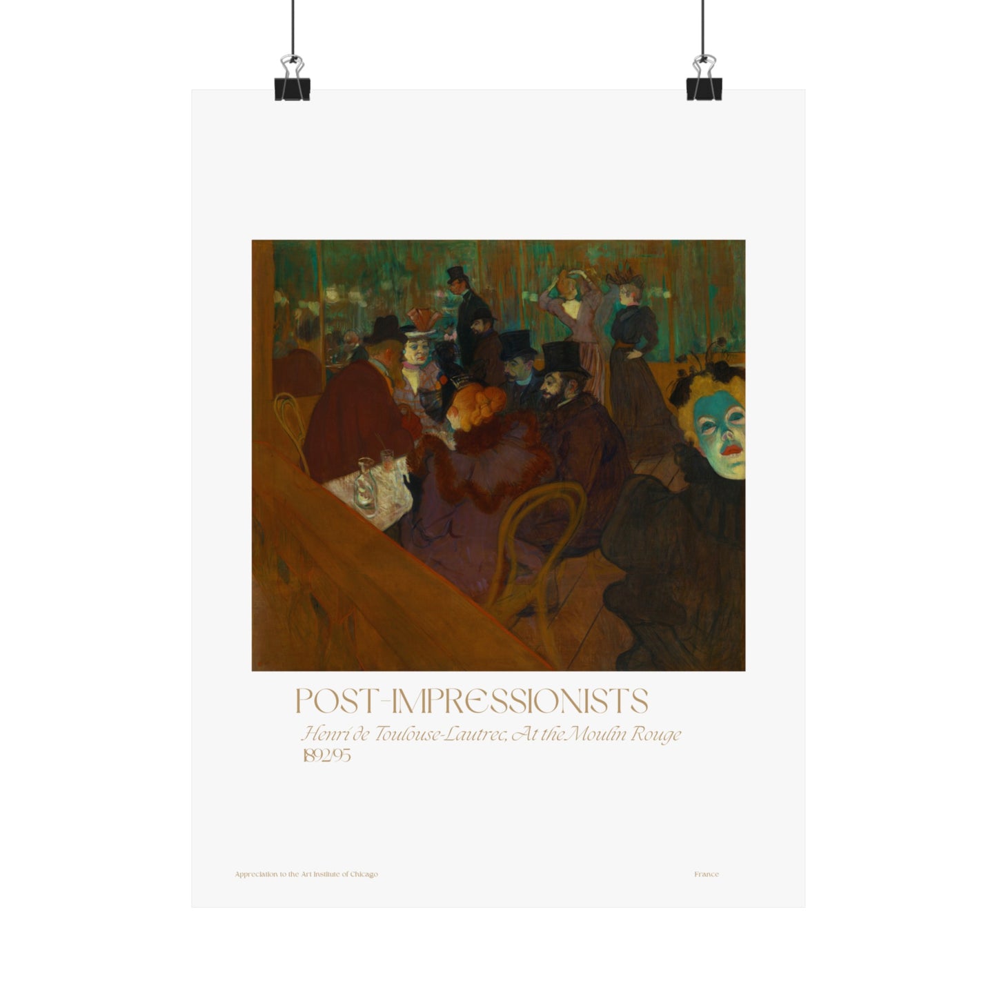 Henri de Toulouse-Lautrec, At the Moulin Rouge 1892/95 Vertical Poster