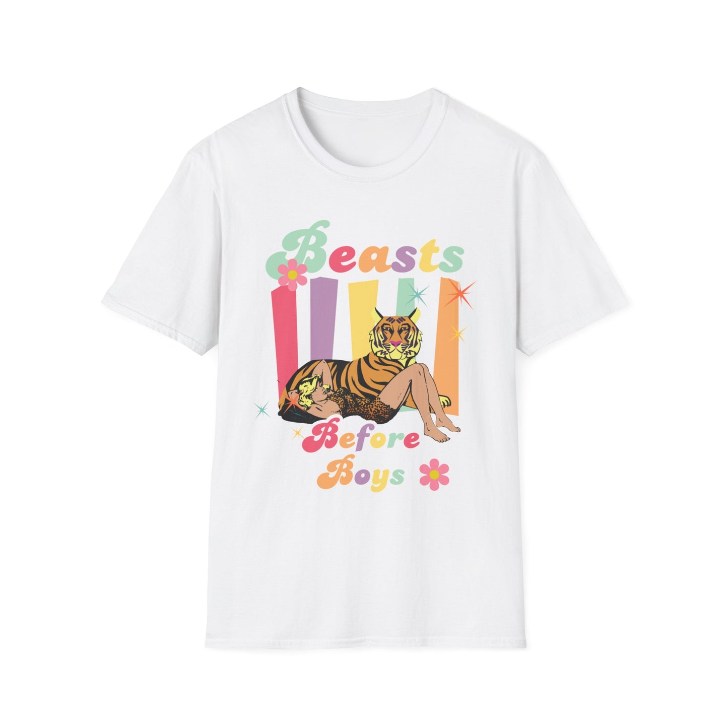 Camiseta unisex de estilo suave Beasts Before Boys para niños de la UE 