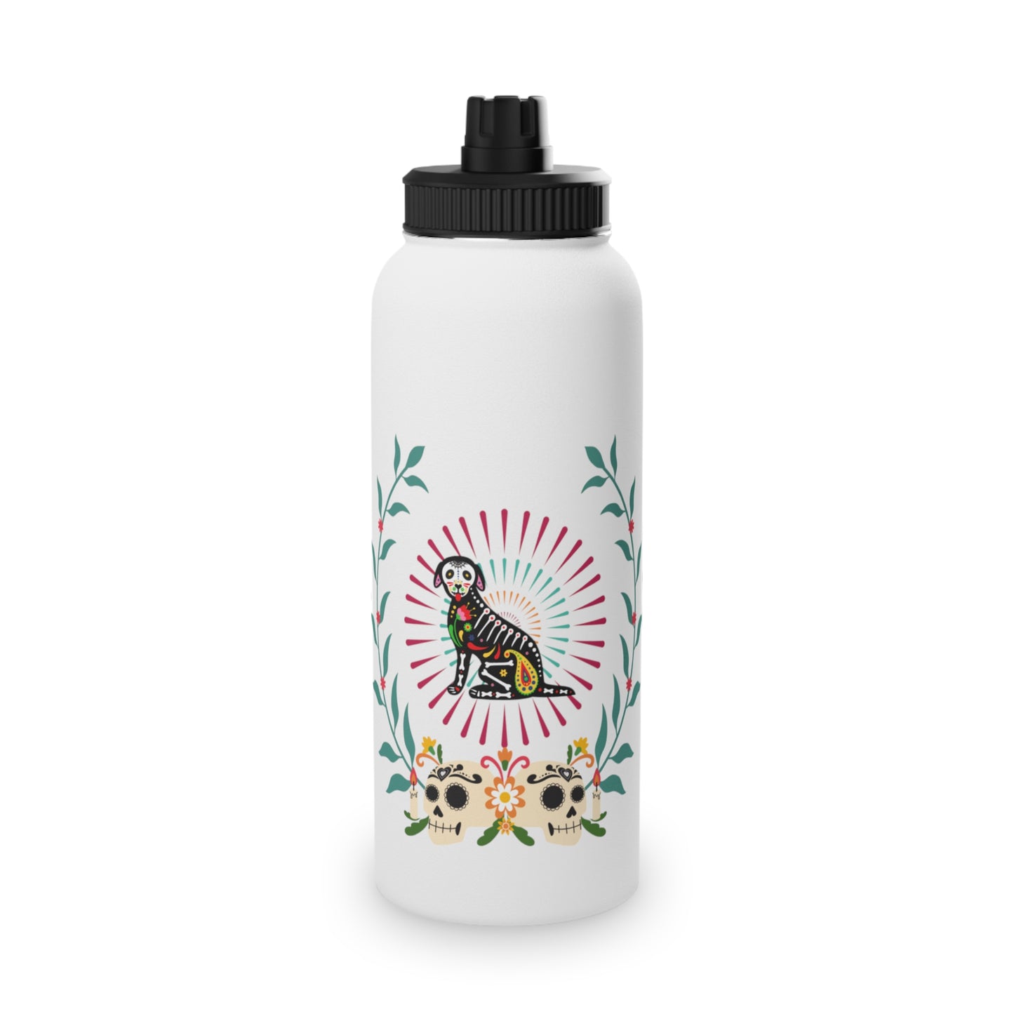 Dia de la Doggie Steel Water Bottle, Standard Lid EU