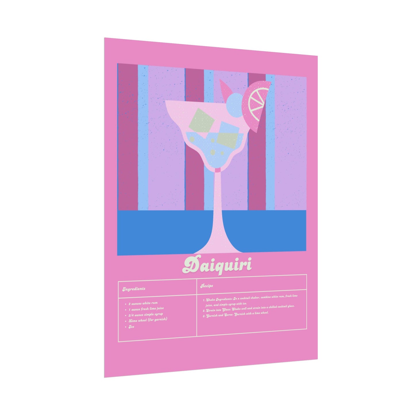 Daiquiri Illustration Vertical Poster SMALL EU