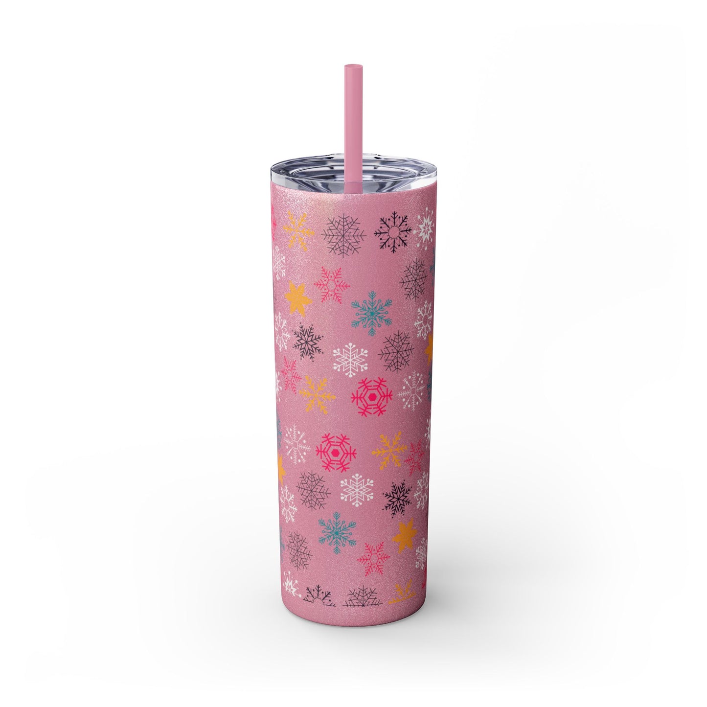 Vaso con pajita Let it Snow Rainbows, 20 oz