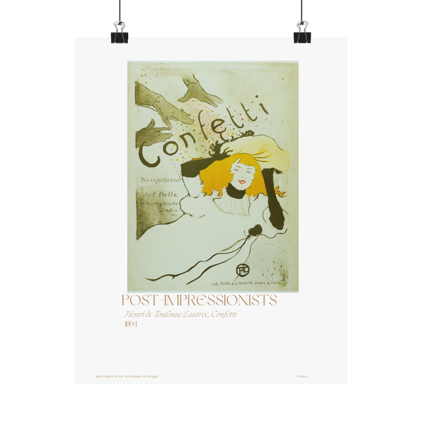 Henri de Toulouse-Lautrec, Confetti 1894 Vertical Poster