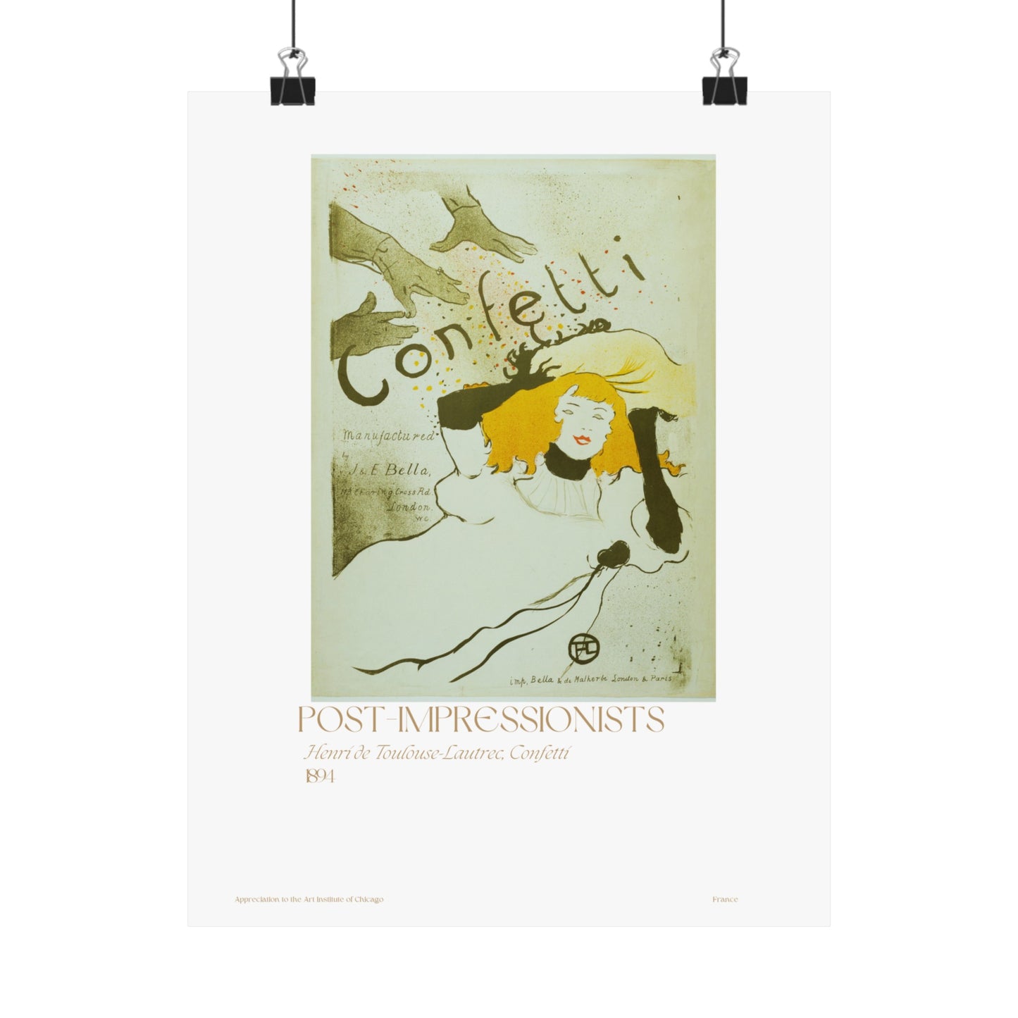 Henri de Toulouse-Lautrec, Confetti 1894 Vertical Poster