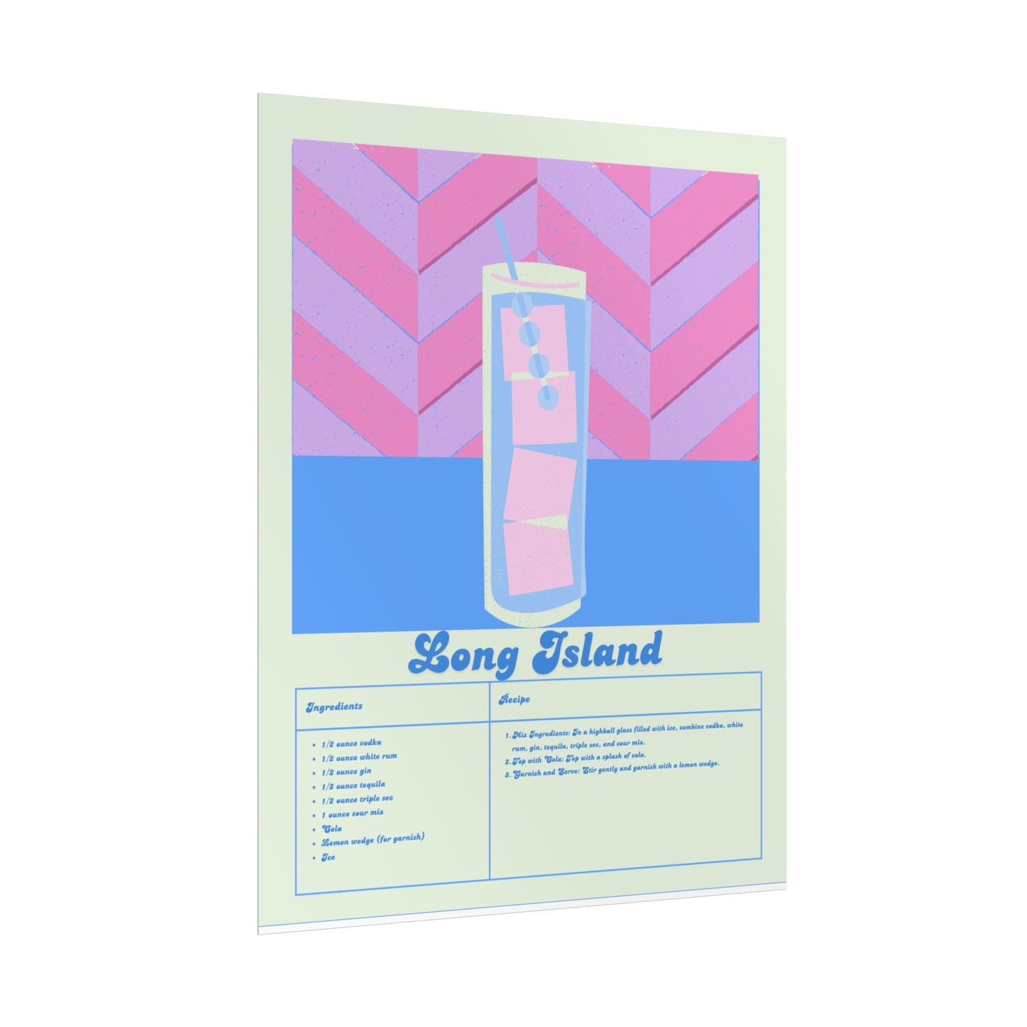 Long Island Illustration Vertical Poster SMALL EU