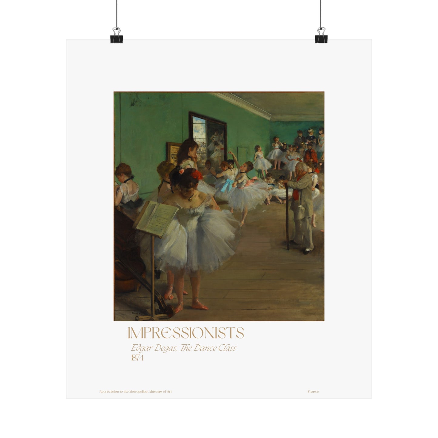 Edgar Degas, The Dance Class 1874 Vertical Poster