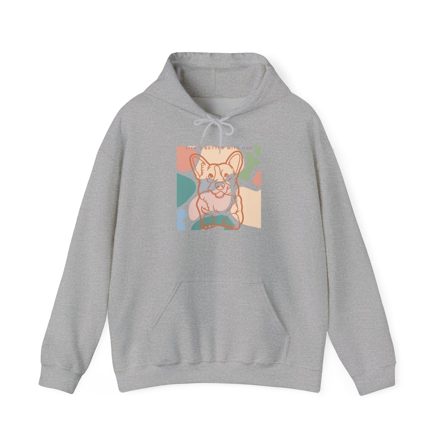 Sudadera unisex con capucha y mezcla pesada de dos caras de Corgi