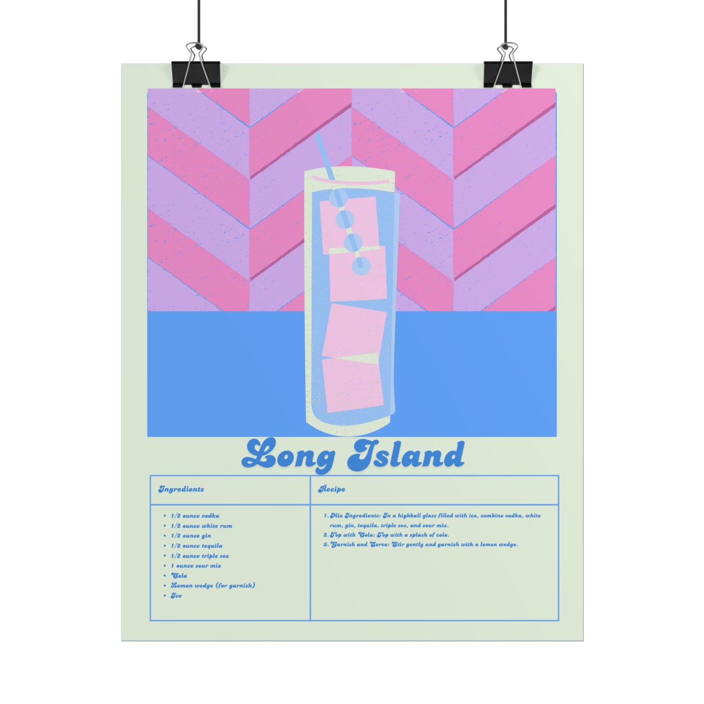 Long Island Illustration Vertical Poster SMALL EU