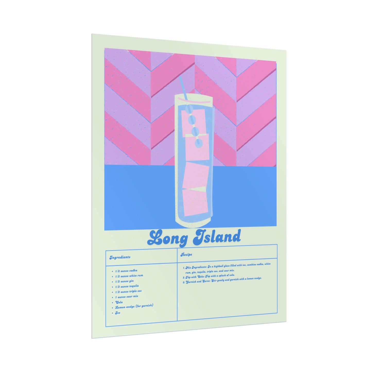 Long Island Illustration Vertical Poster SMALL EU