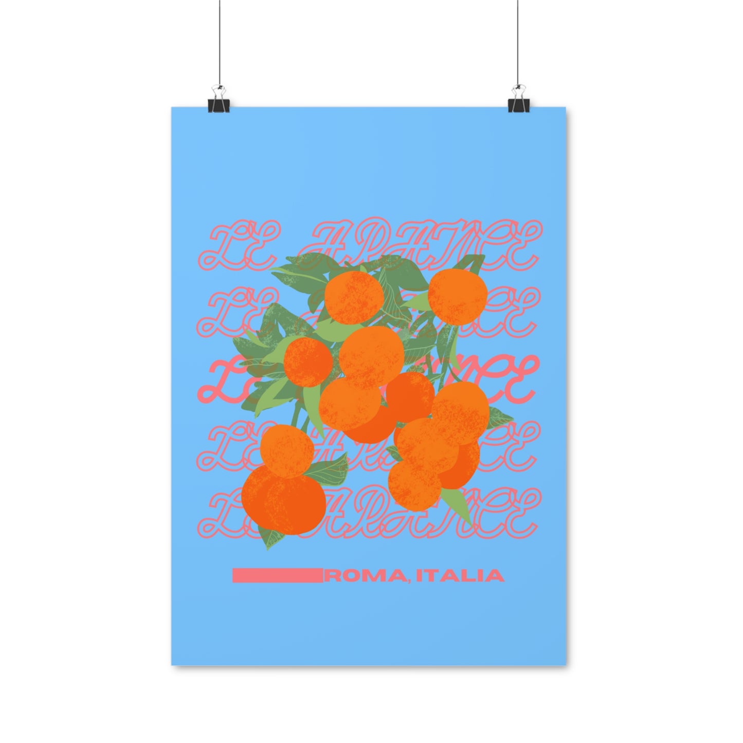 Oranges, Rome Italy Illustration Vertical Poster EU