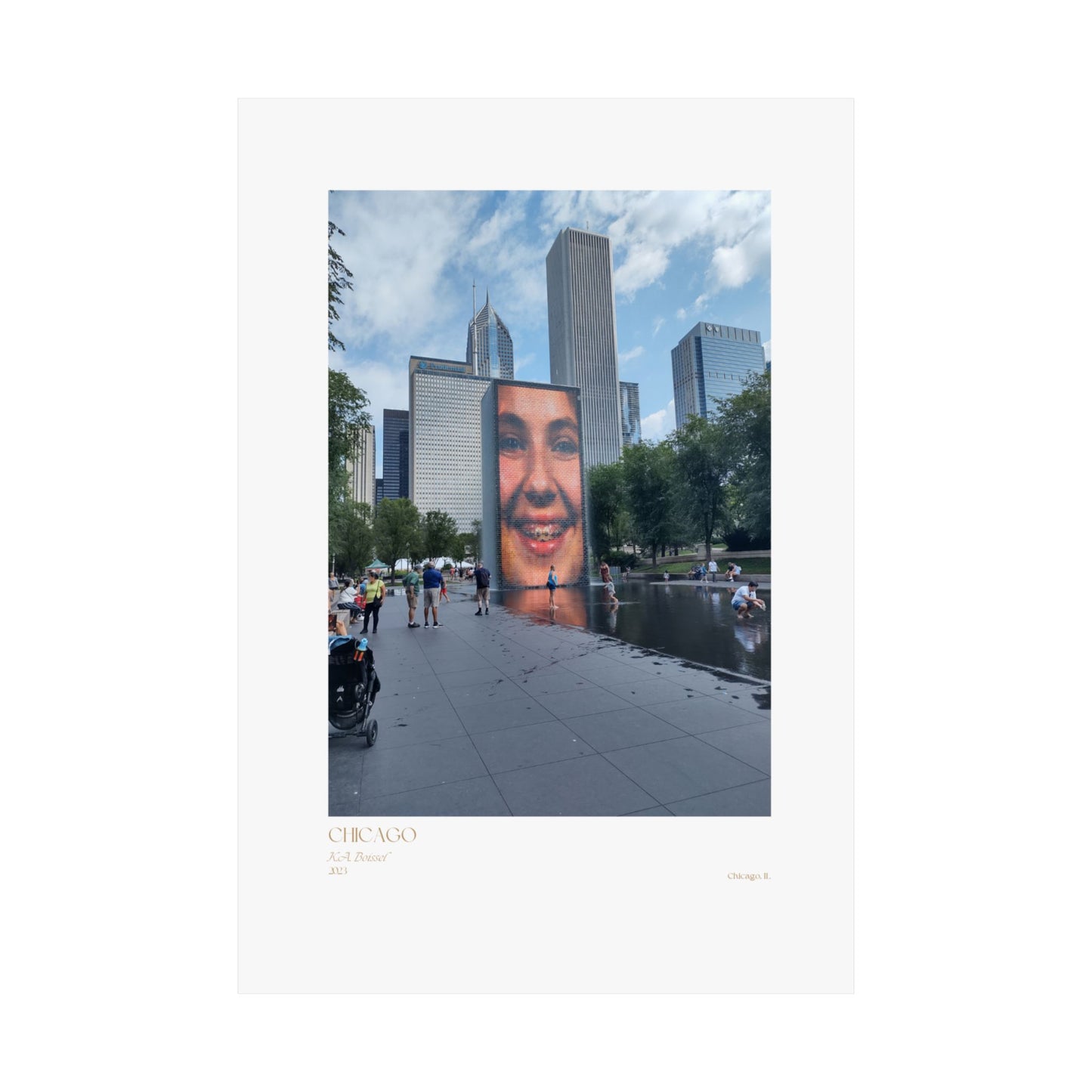 Carteles verticales con dos fotografías de Chicago