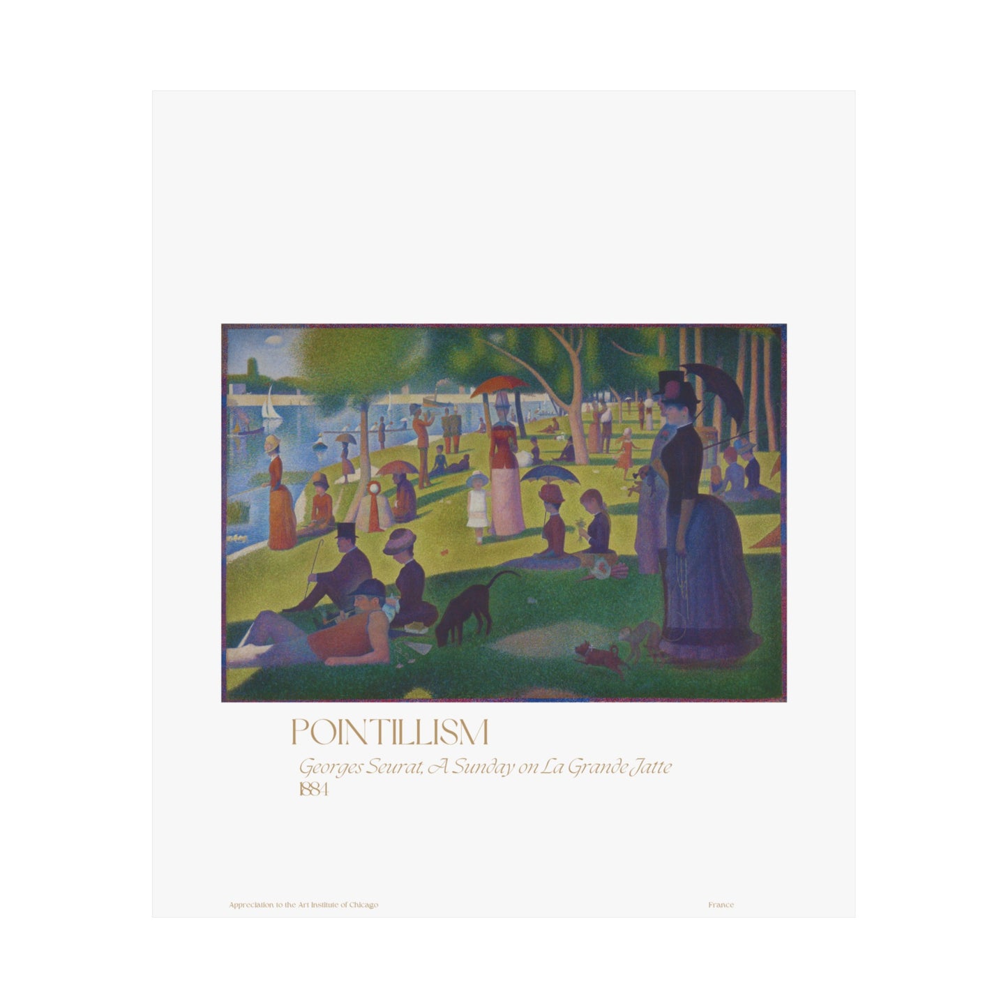 Georges Seurat, A Sunday on La Grande Jatte 1881 Vertical Poster