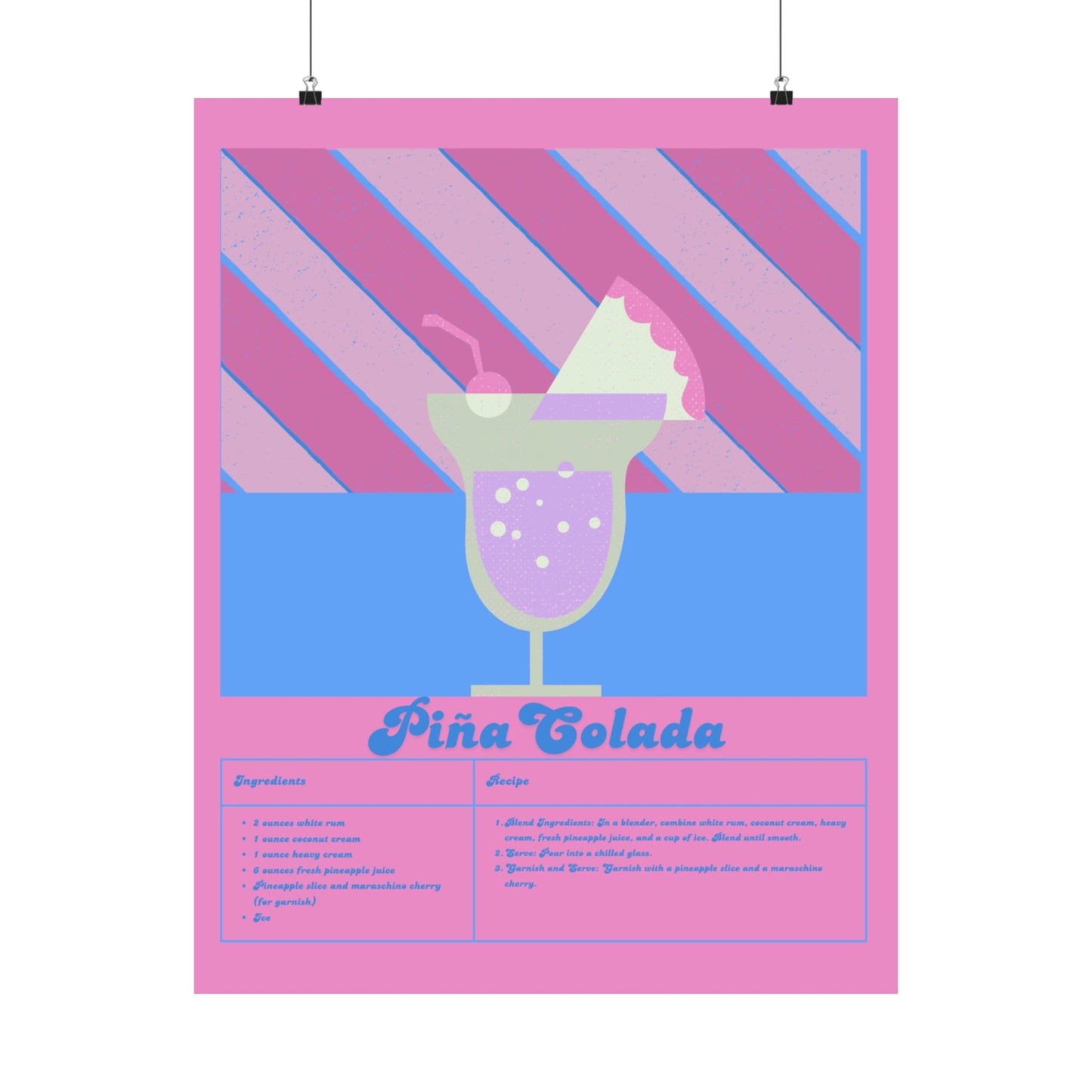 Pina Colada Illustration Vertical Poster