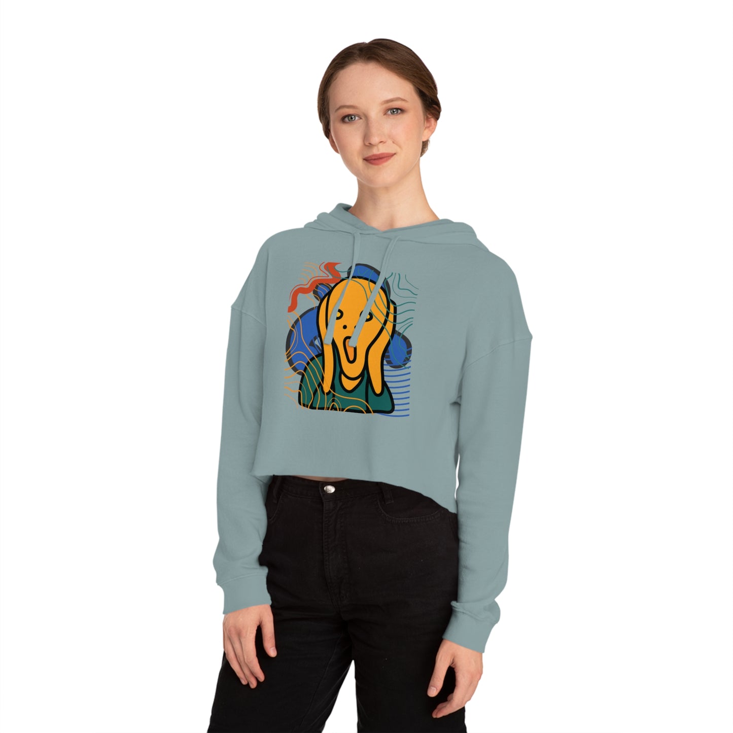 Sudadera corta con capucha para mujer Scream and Squiggles