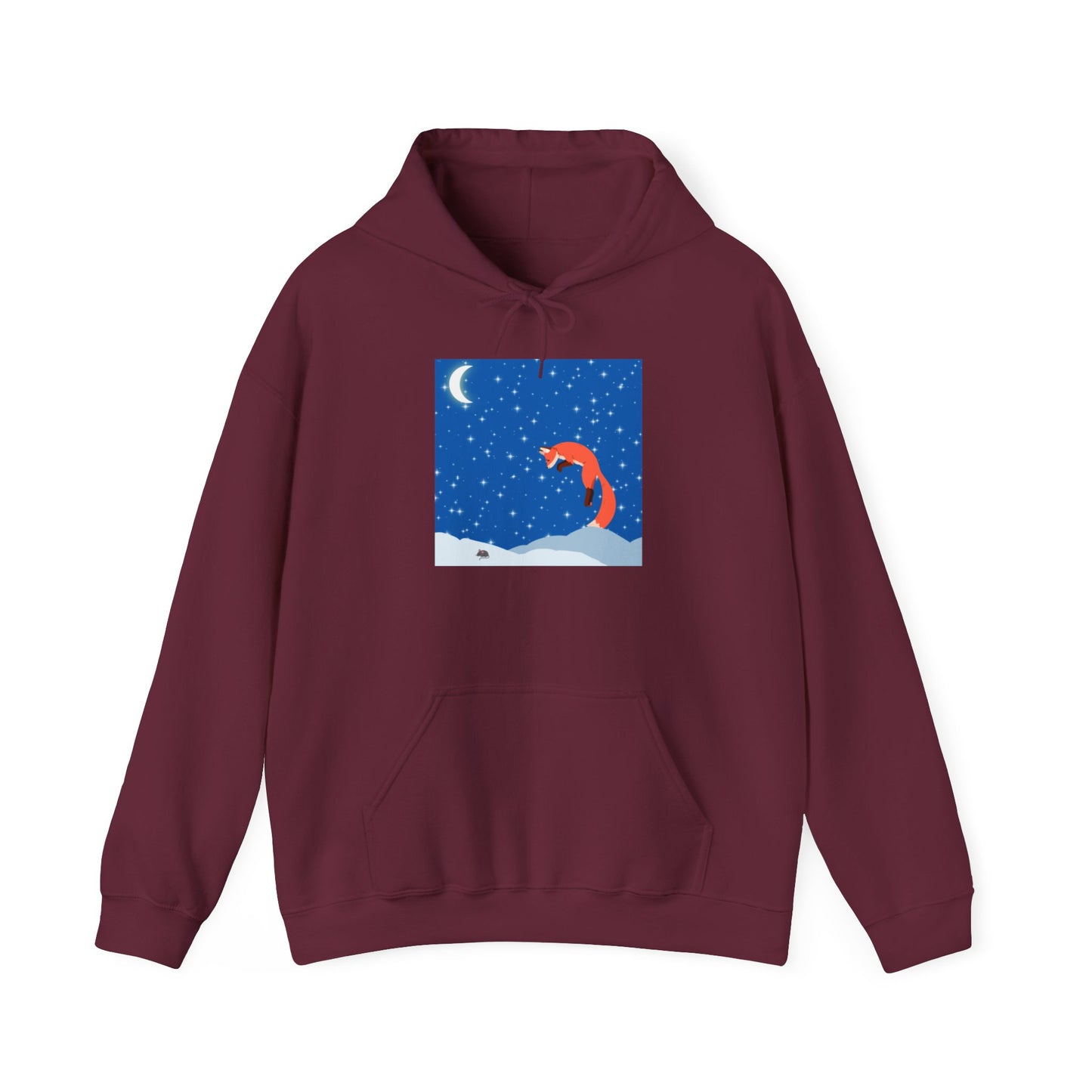 Sudadera unisex con capucha y mezcla pesada Snow Jumping Fox 