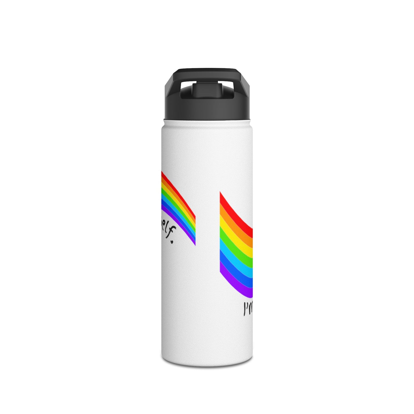 Talking to Myself Rainbow Stainless Steel Water Bottle, Standard Lid