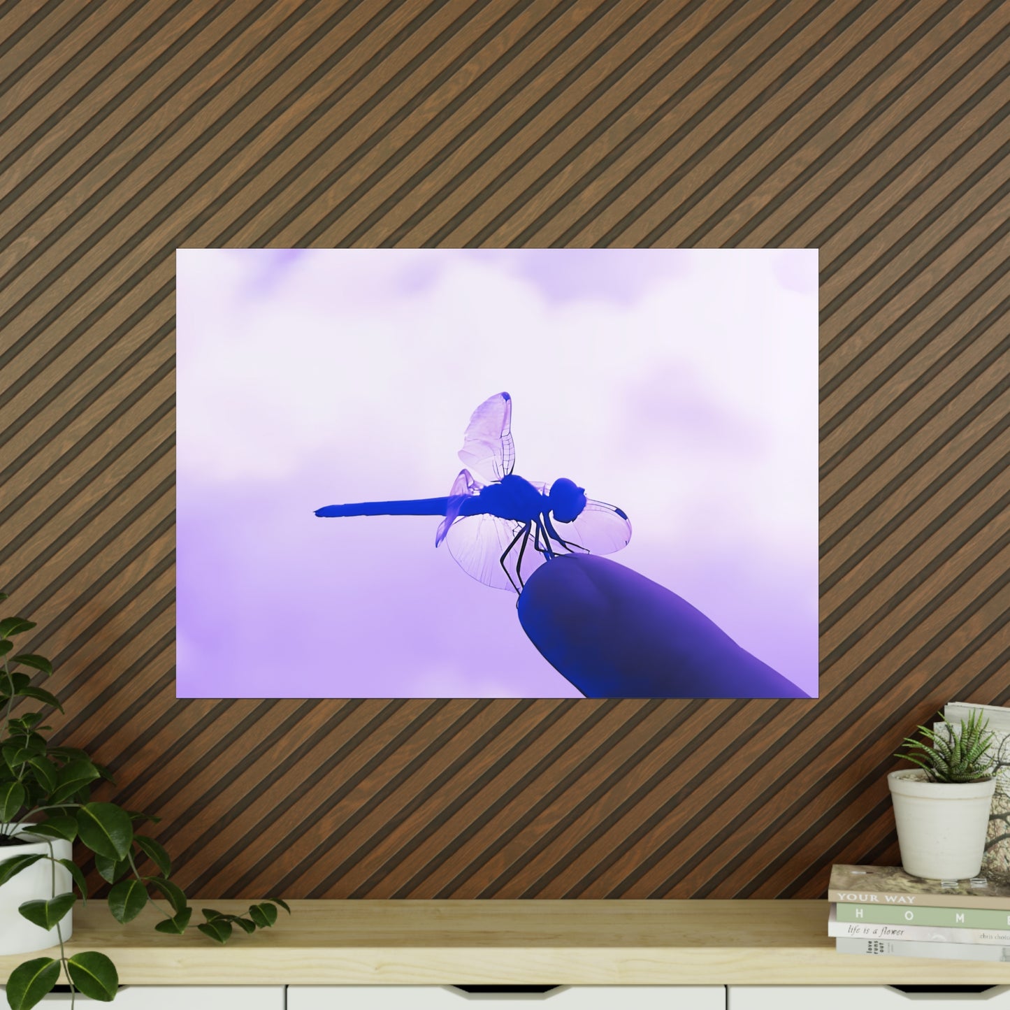 Dragonfly Violet Matte Photograph Horizontal Posters EU