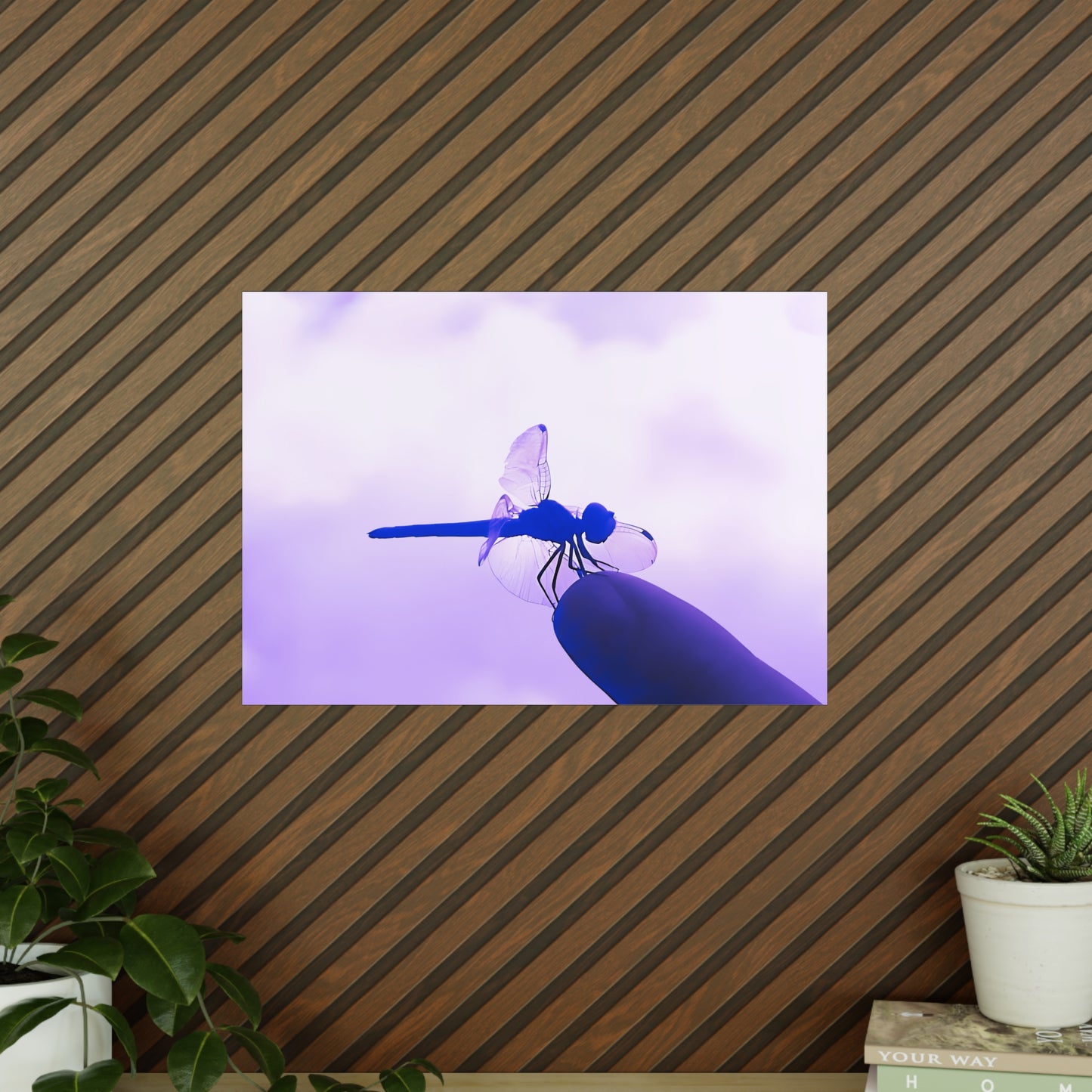 Dragonfly Violet Matte Photograph Horizontal Posters EU