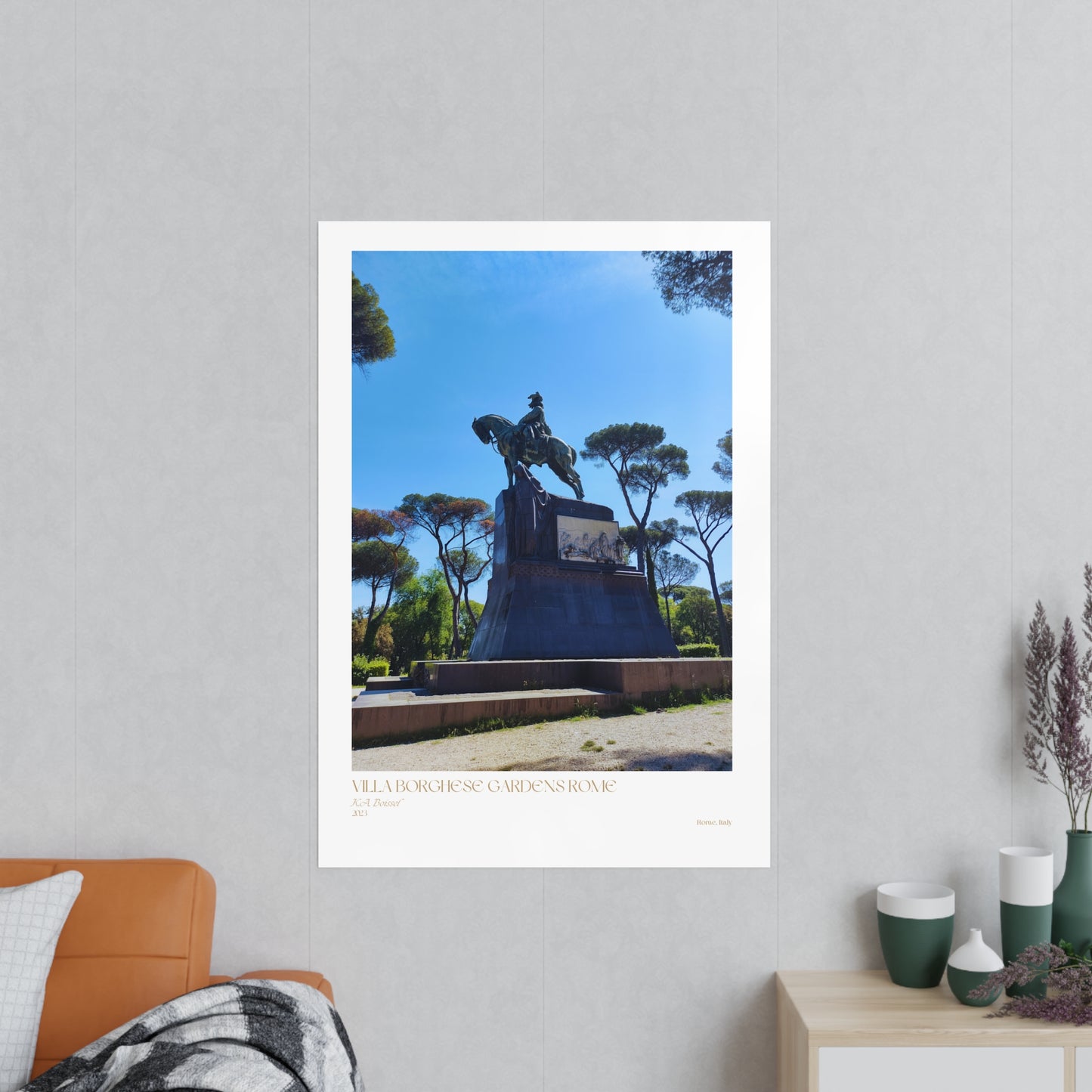 Villa Borghese Gardens Rome Matte Photograph Vertical Posters EU