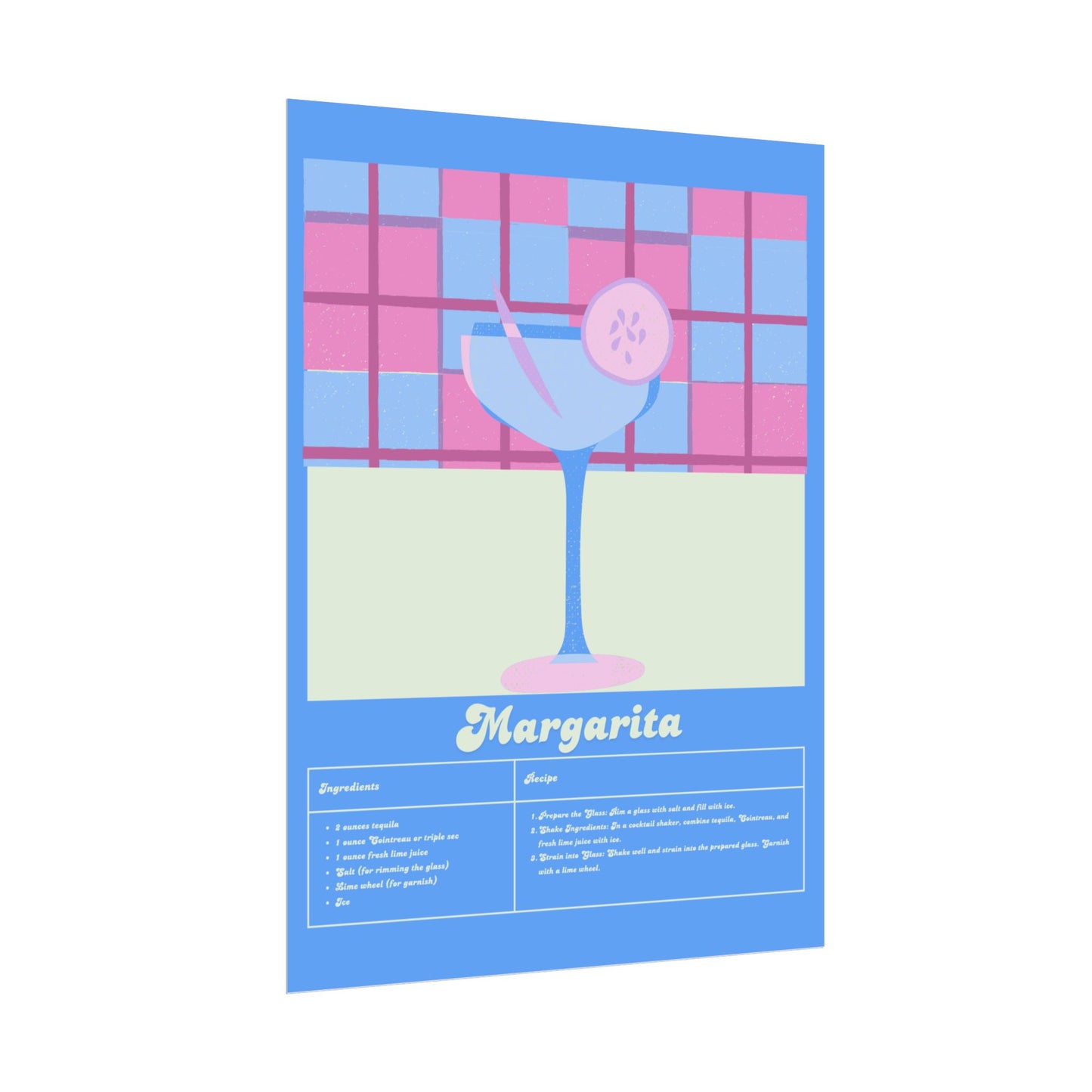 Margarita Illustration Vertical Poster  LARGE EU