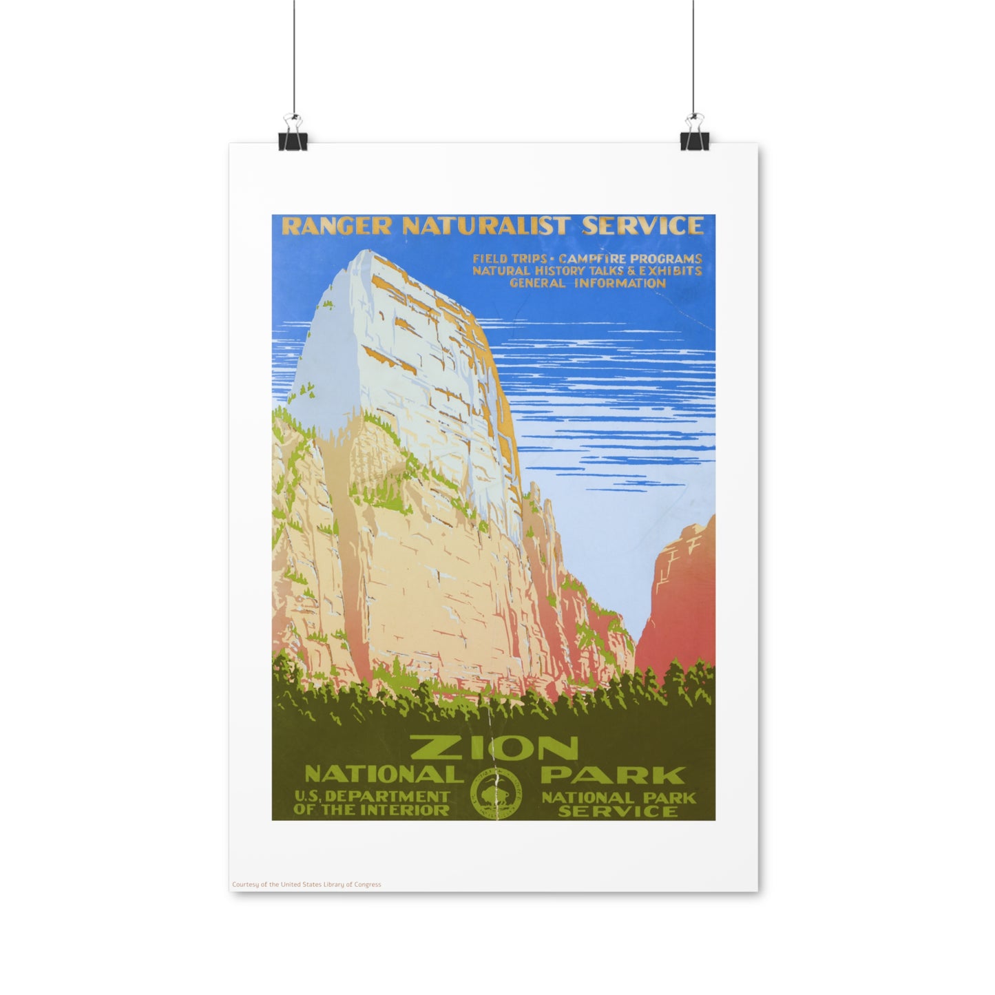 Zion National Park Illustration Vertical Poster EU