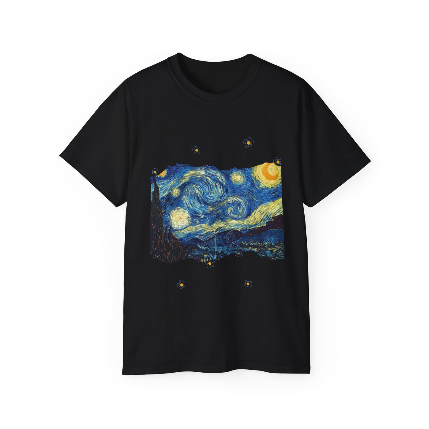 Ripped Vincent Van Gogh, A Starry Night 1889 Ultra Cotton Tee