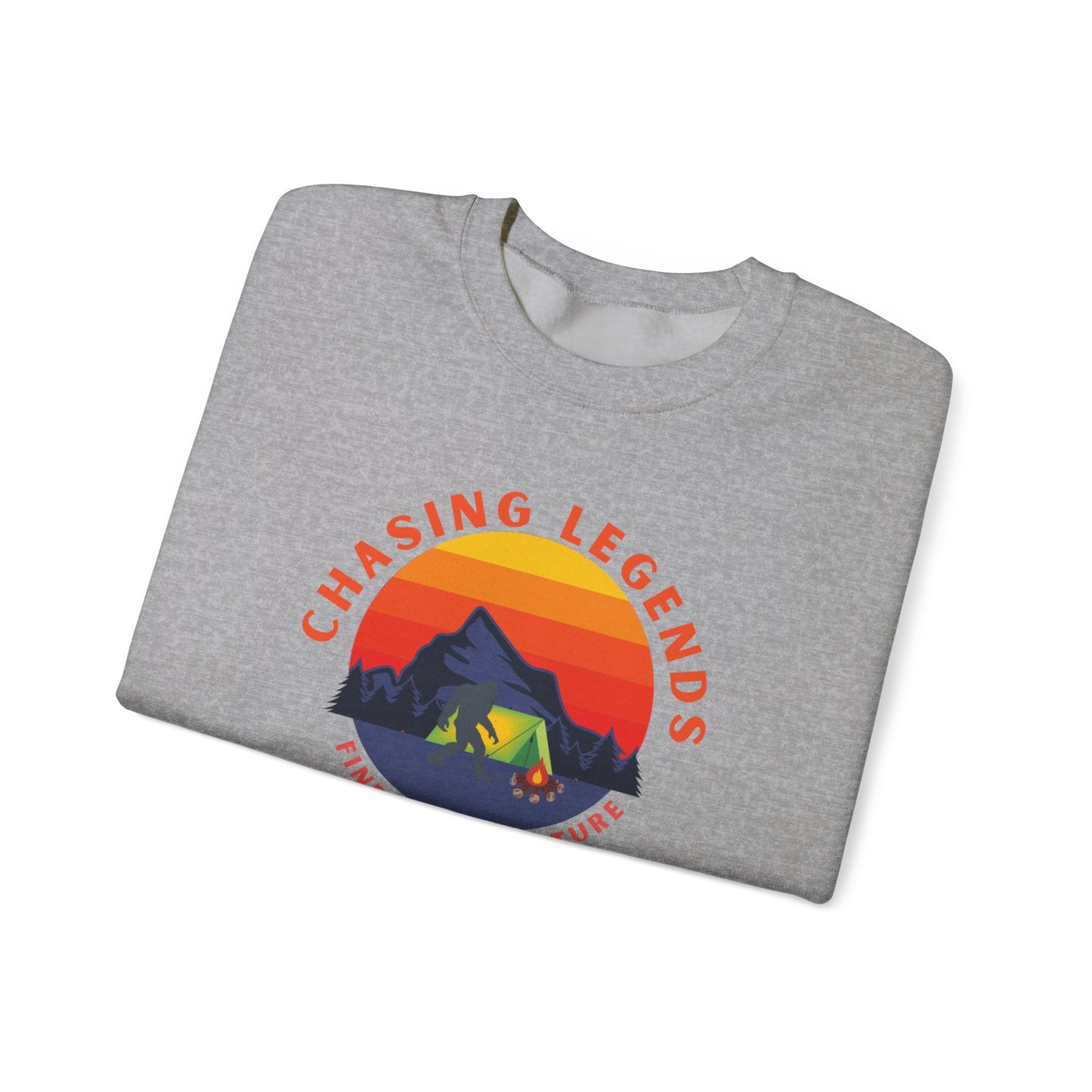 Sudadera unisex de cuello redondo de mezcla pesada Bigfoot Adventure: Chasing Legends