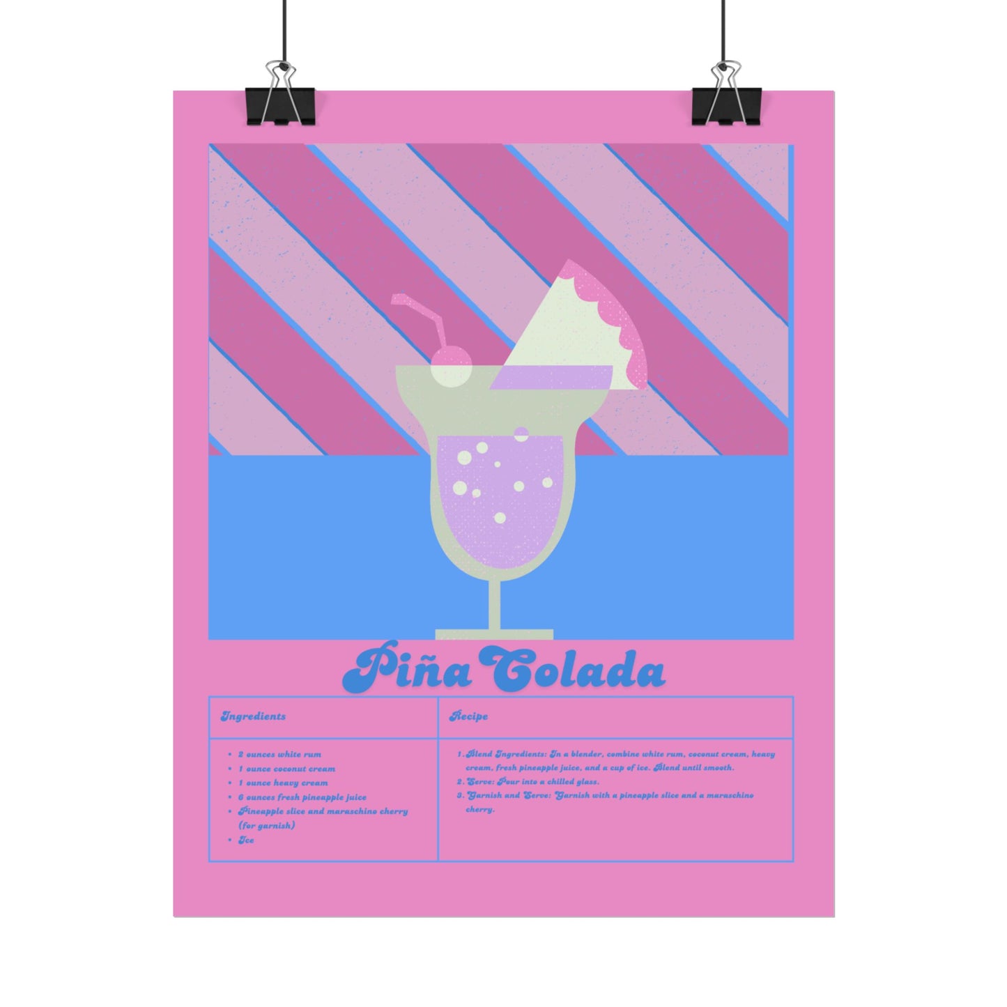 Pina Colada Illustration Vertical Poster SMALL EU