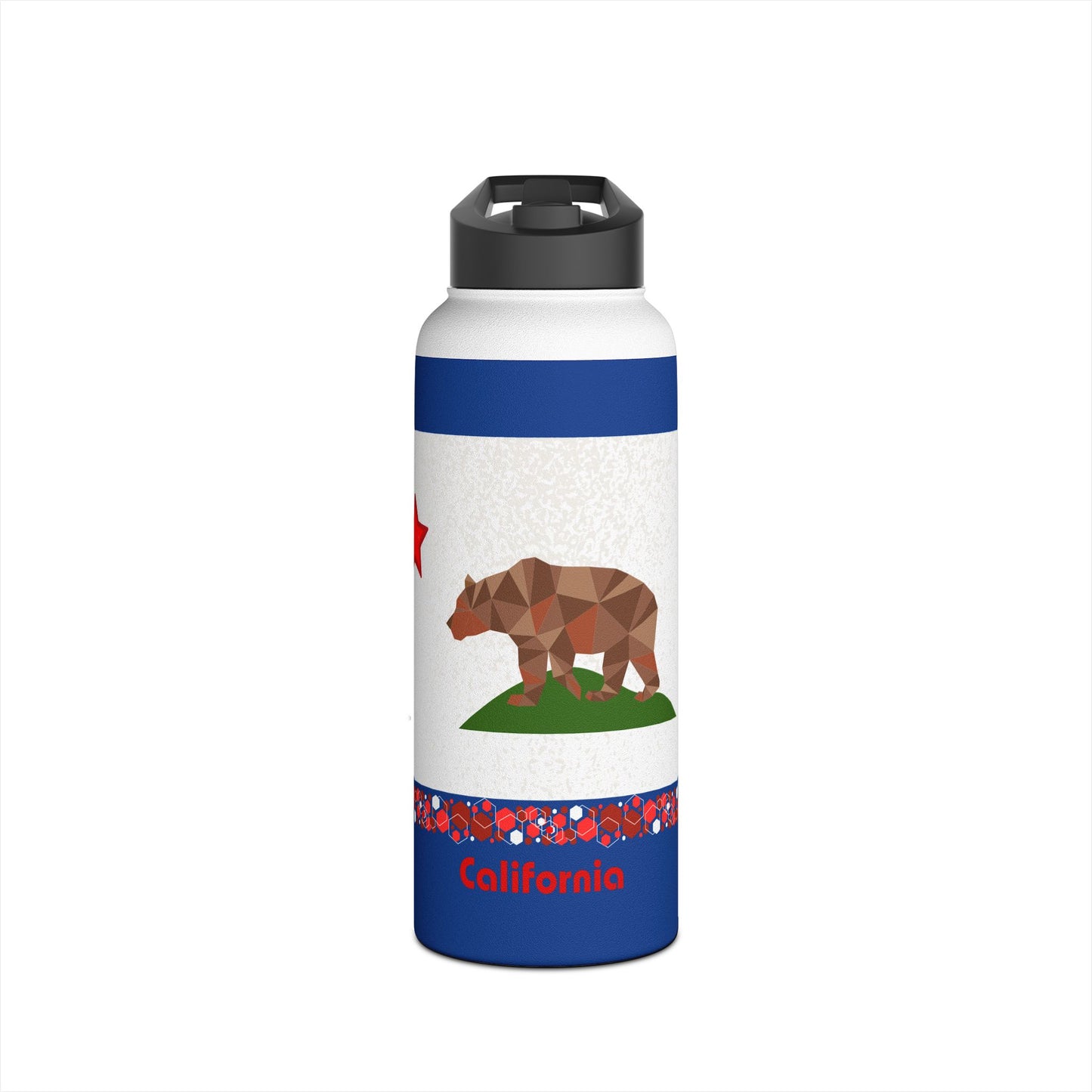 Modern California Stainless Steel Water Bottle, Standard Lid