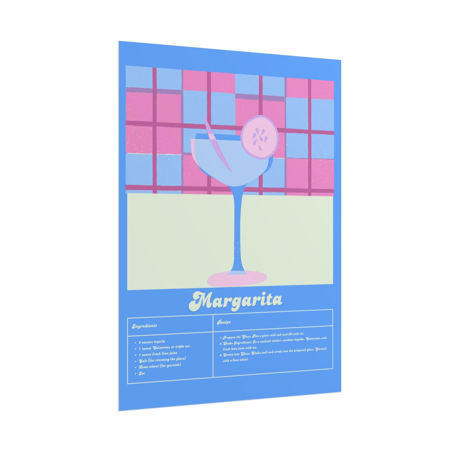 Margarita Illustration Vertical Poster  LARGE EU