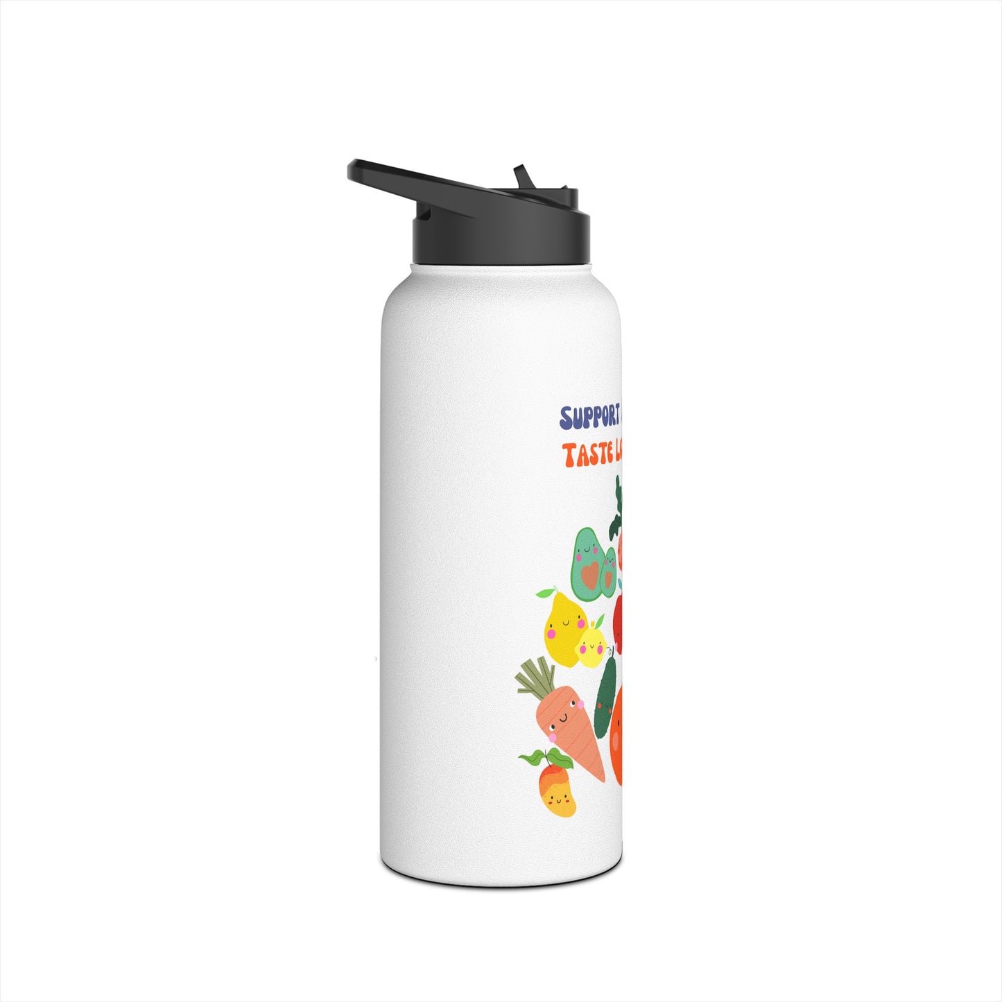 Local Roots, Local Flavors Stainless Steel Water Bottle, Standard Lid