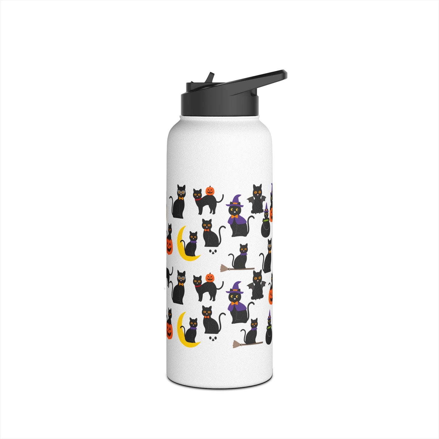 Halloween Cats Stainless Steel Water Bottle, Standard Lid