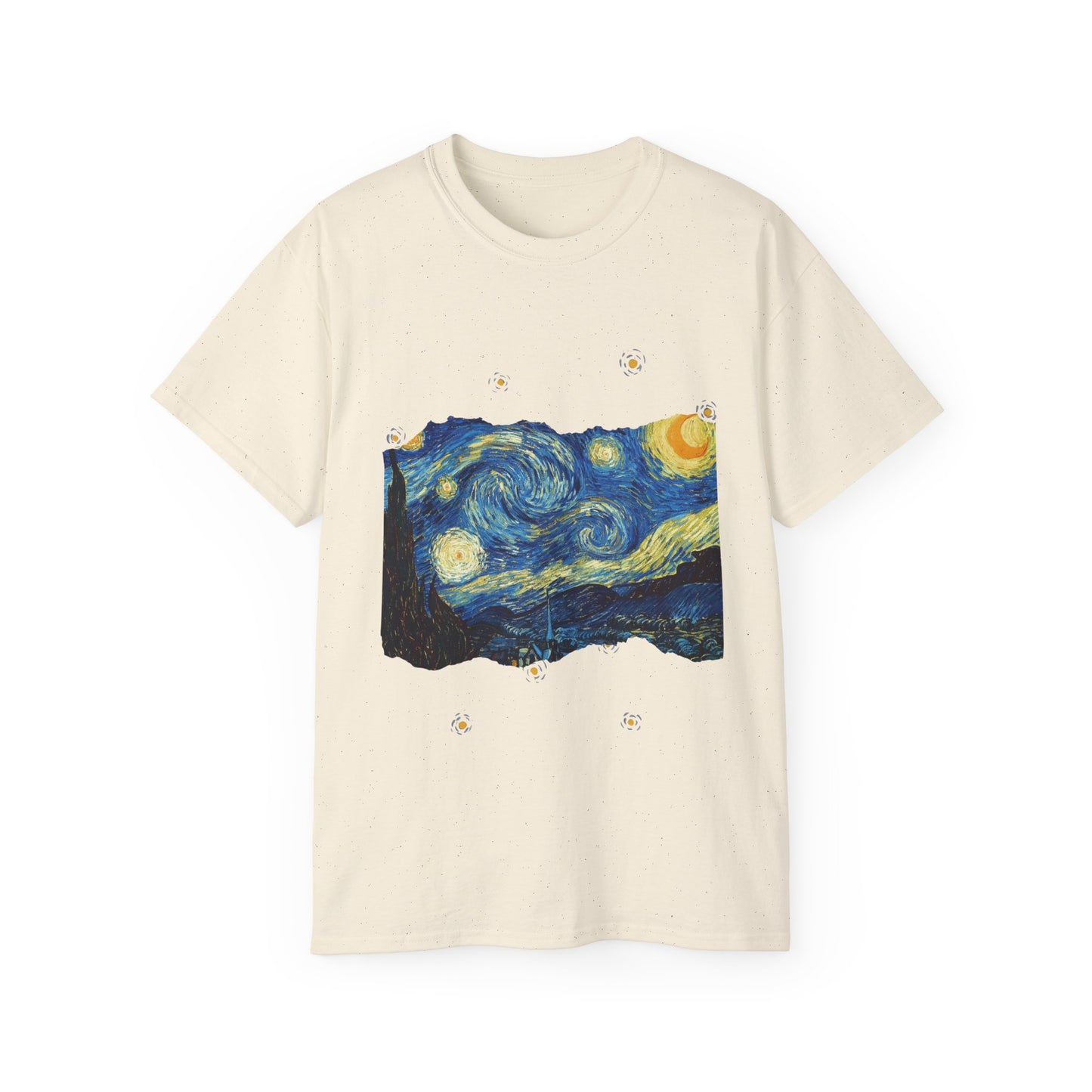 Ripped Vincent Van Gogh, A Starry Night 1889 Ultra Cotton Tee