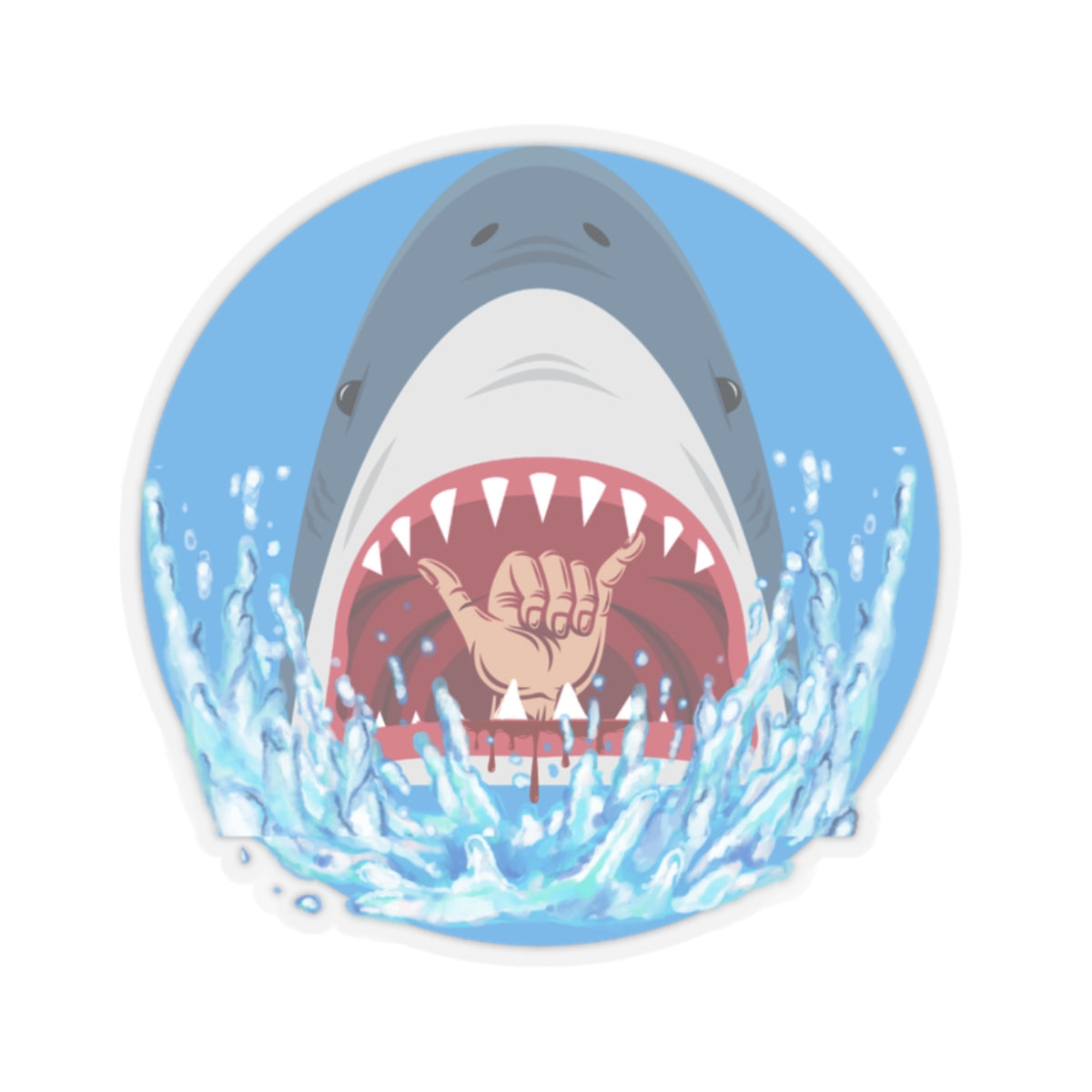 Surfin' Shark Kiss-Cut Stickers