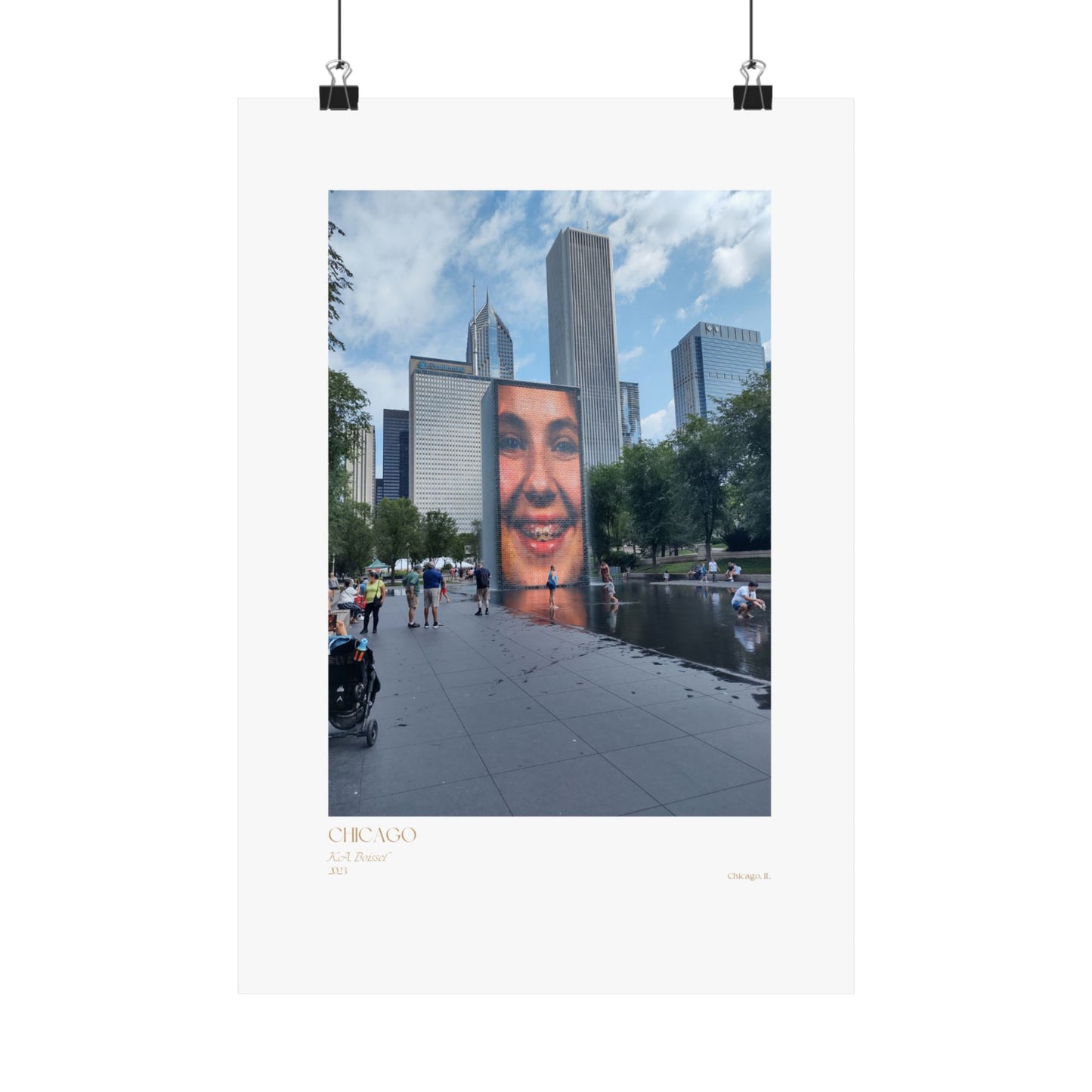 Carteles verticales con dos fotografías de Chicago