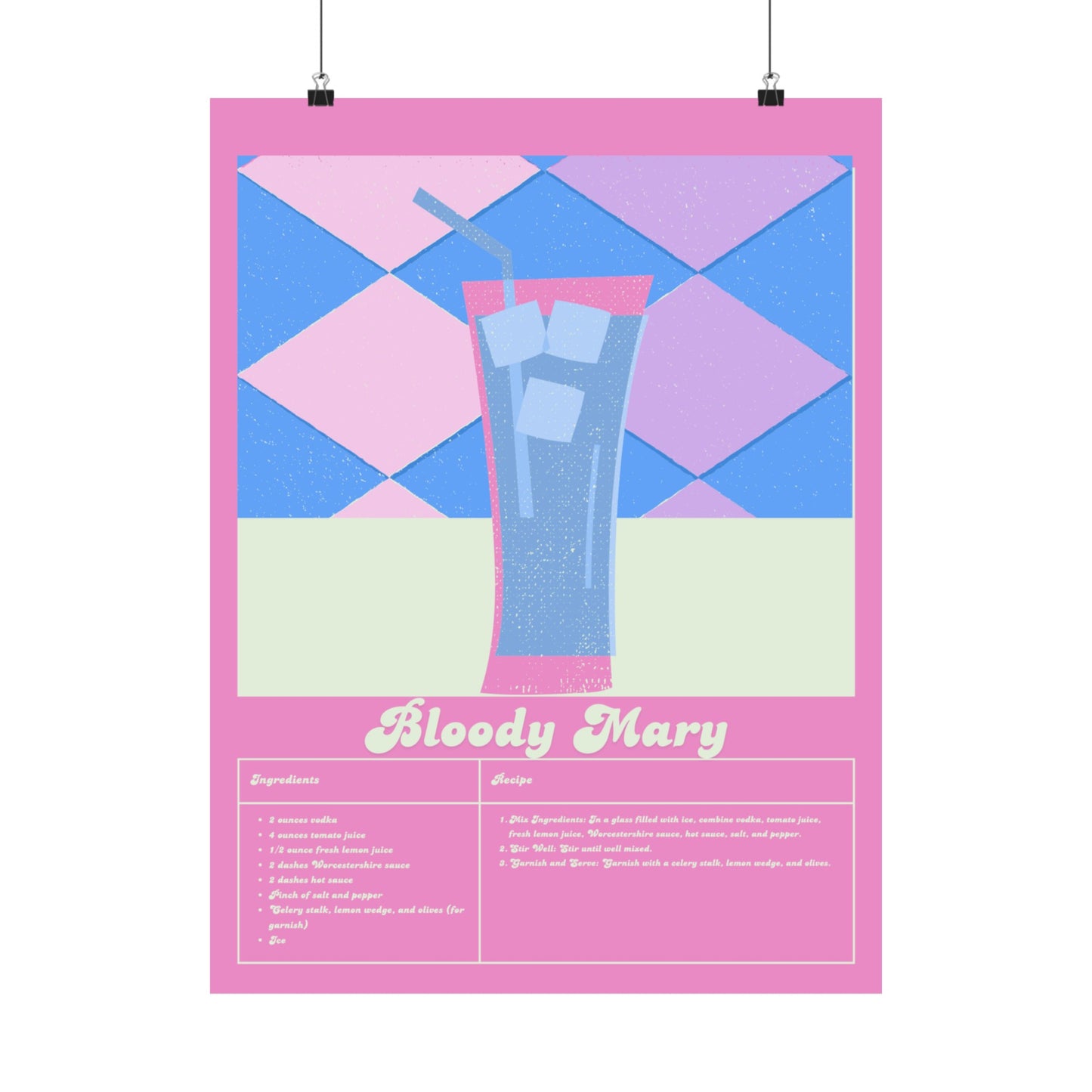 Bloody Mary Illustration Vertical Poster