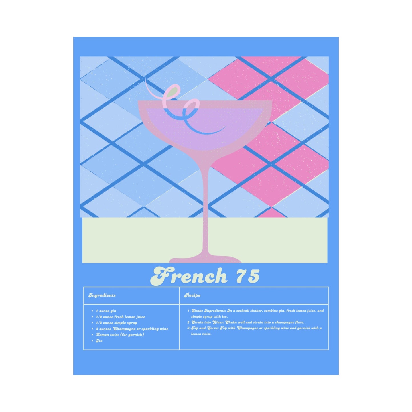 French 75 Illustration Vertical Poster